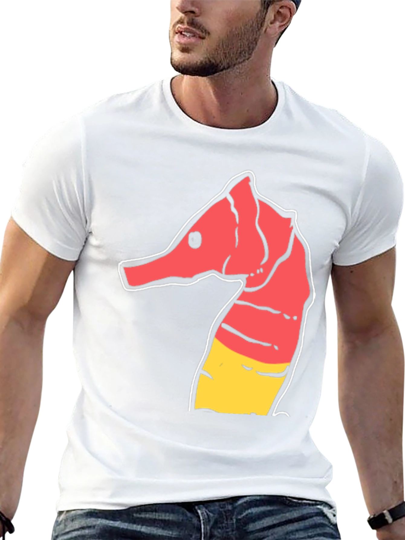 Camiseta Negra con Diseño de Hipocampo