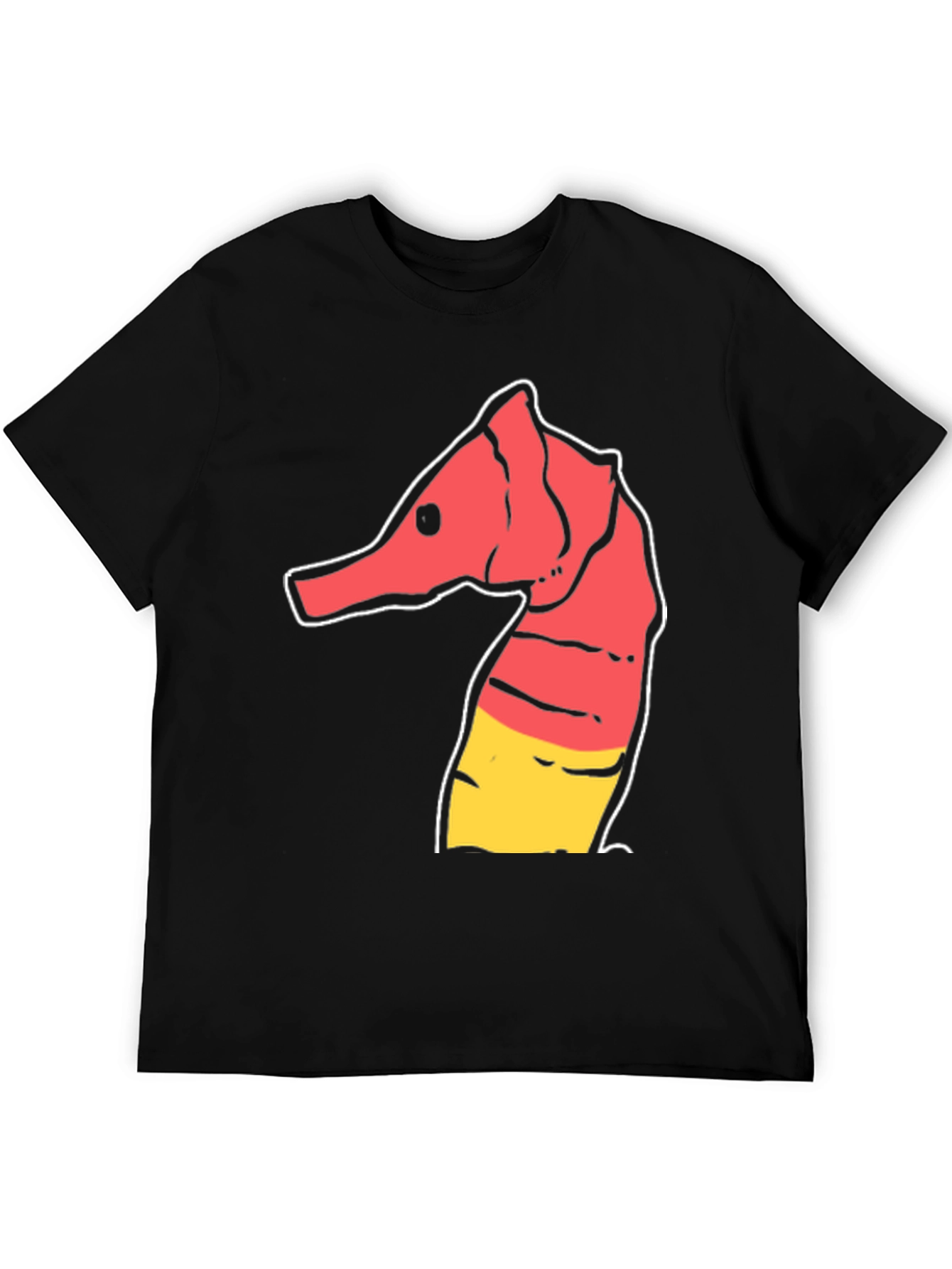 Camiseta Negra con Diseño de Hipocampo