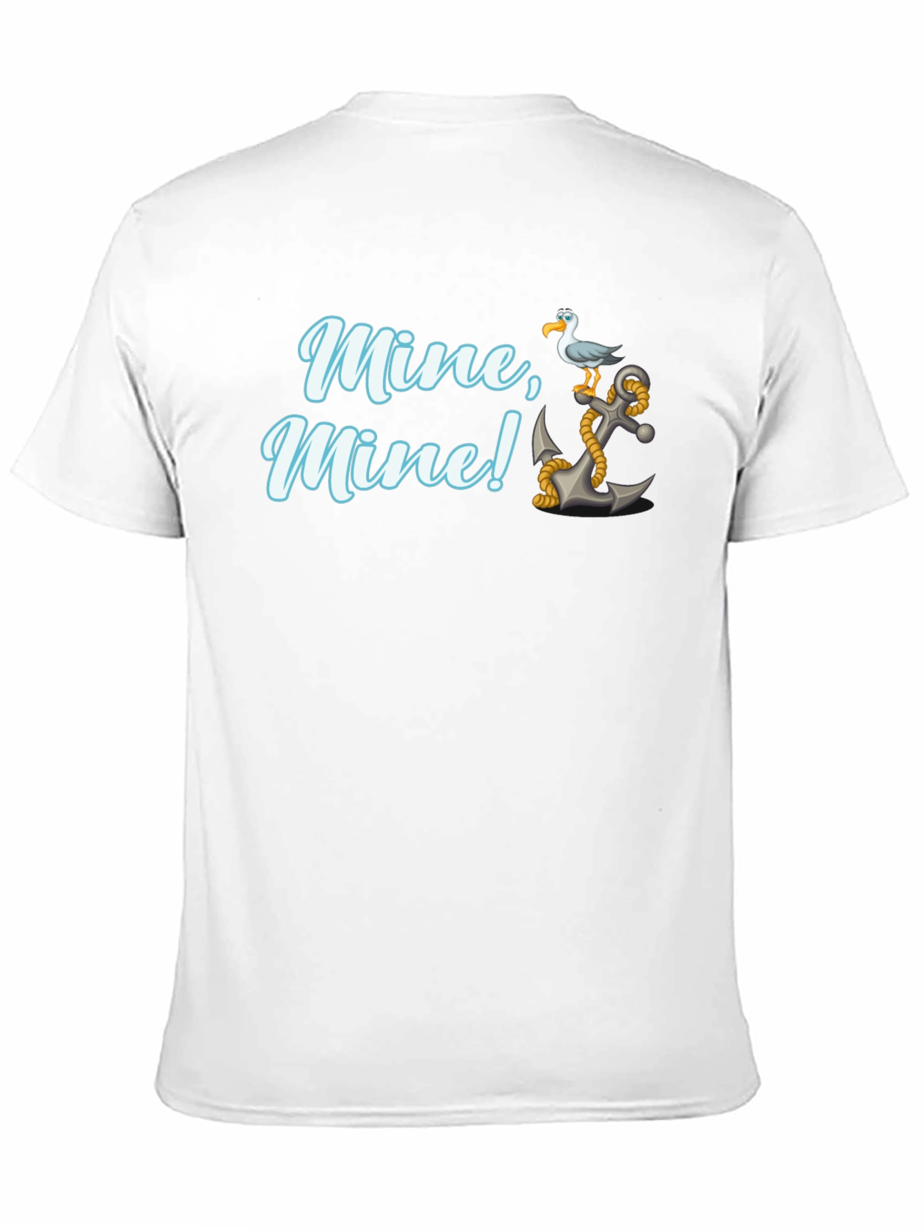 Camiseta Negra Mine Mine! con Ancla y Gaviota