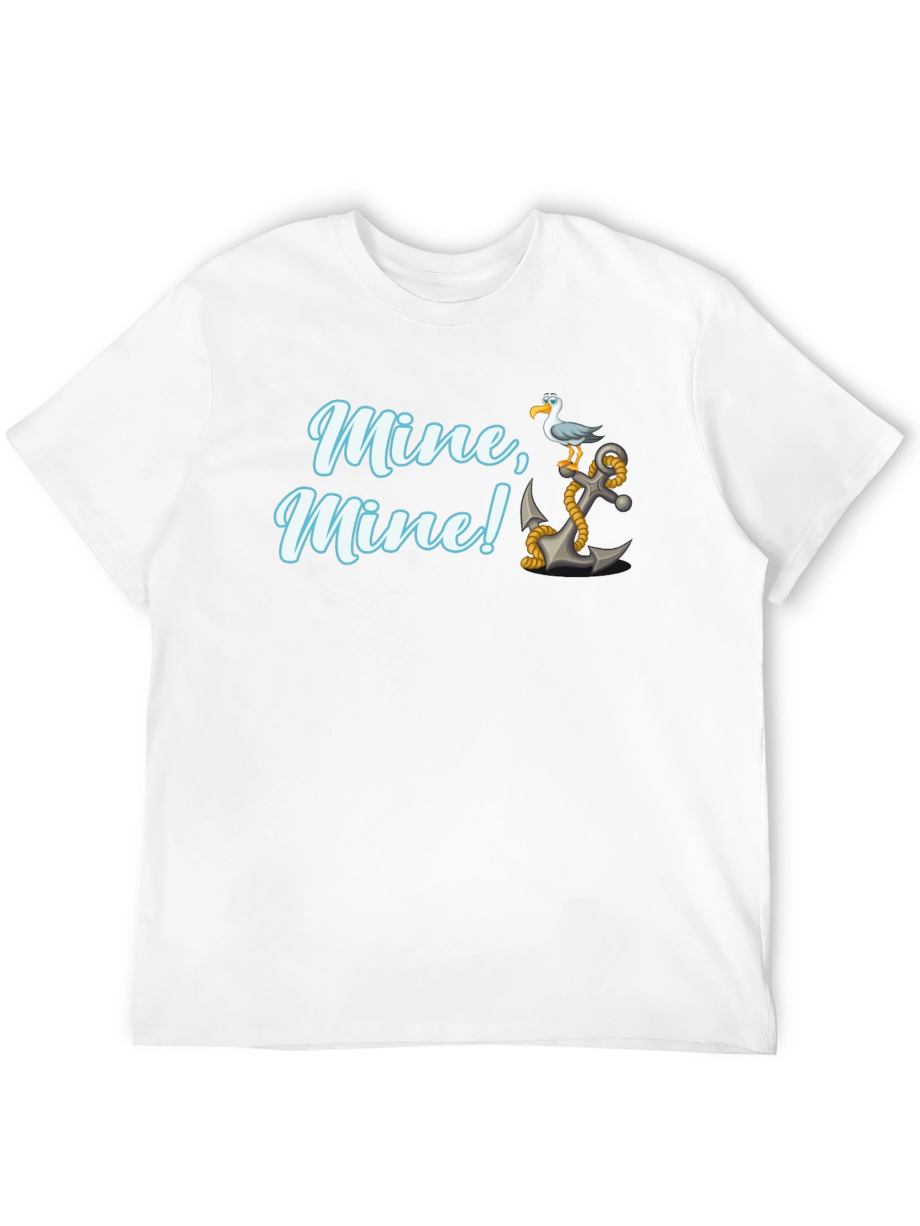 Camiseta Negra Mine Mine! con Ancla y Gaviota