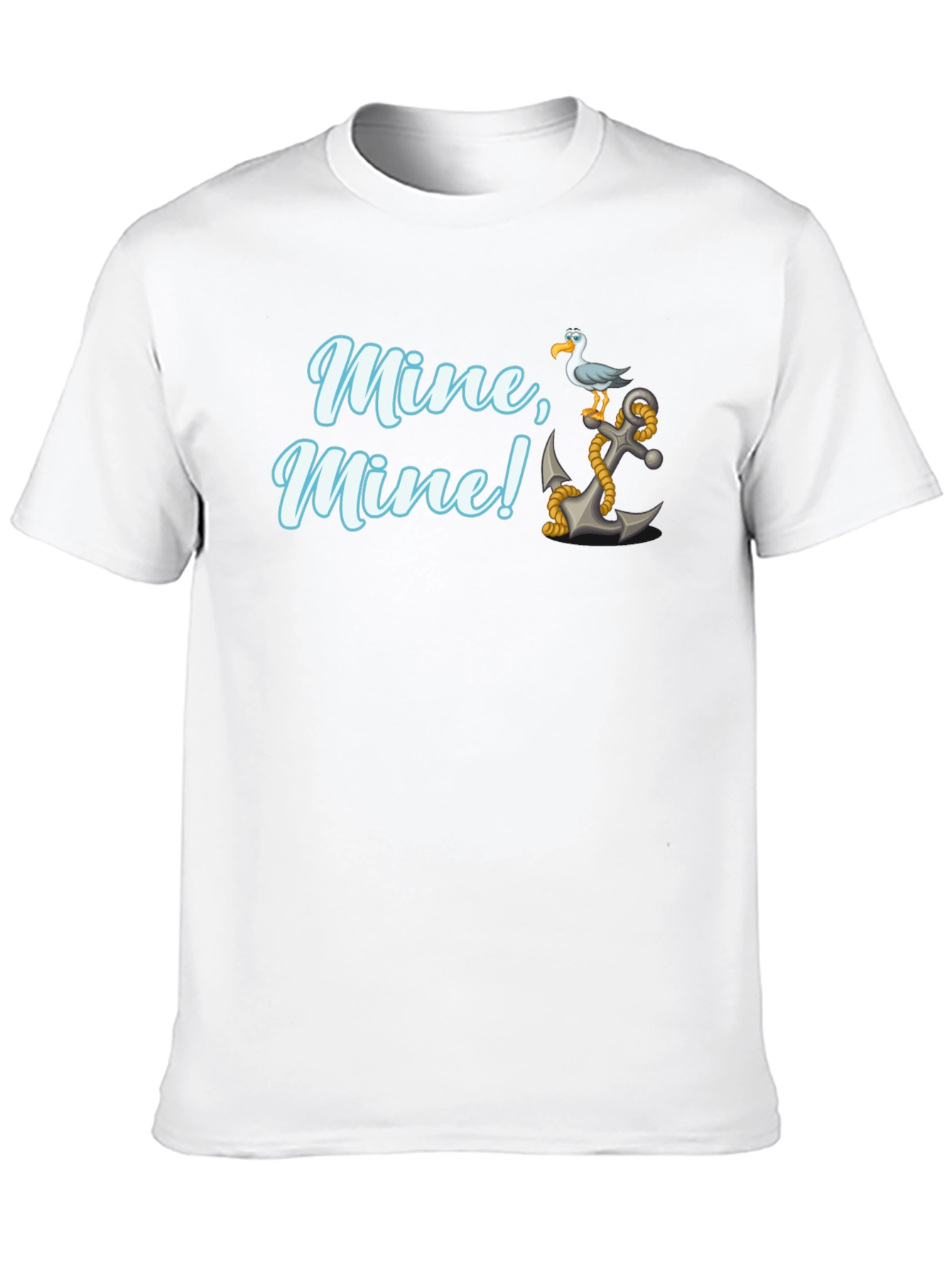 Camiseta Negra Mine Mine! con Ancla y Gaviota