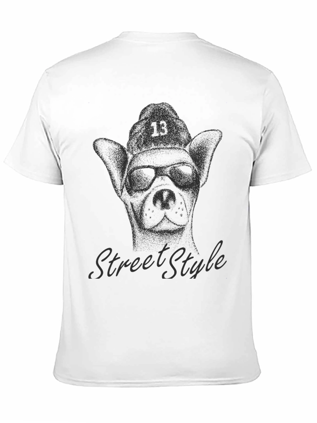 Camiseta Negra con Diseño de Perro Street Style