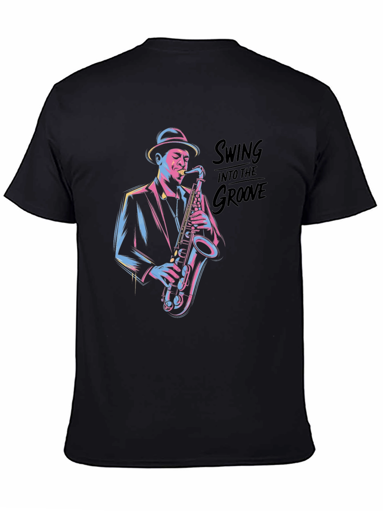 Camiseta Negra Jazzista con Estilo