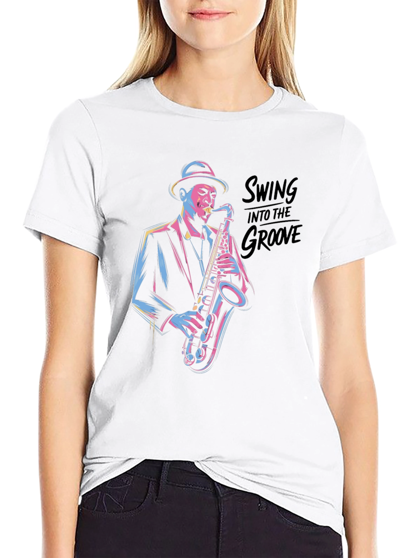 Camiseta Negra Jazzista con Estilo