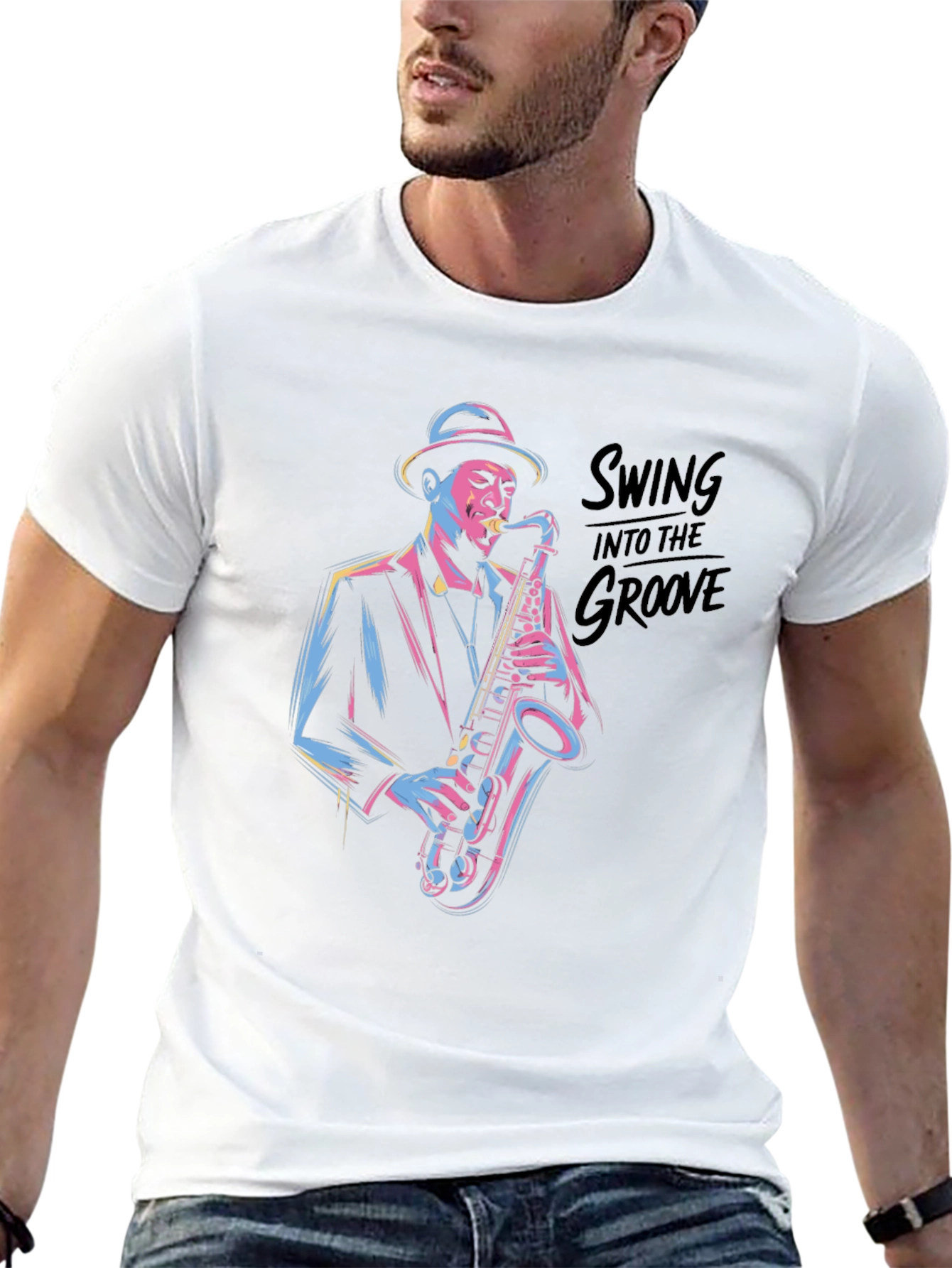 Camiseta Negra Jazzista con Estilo