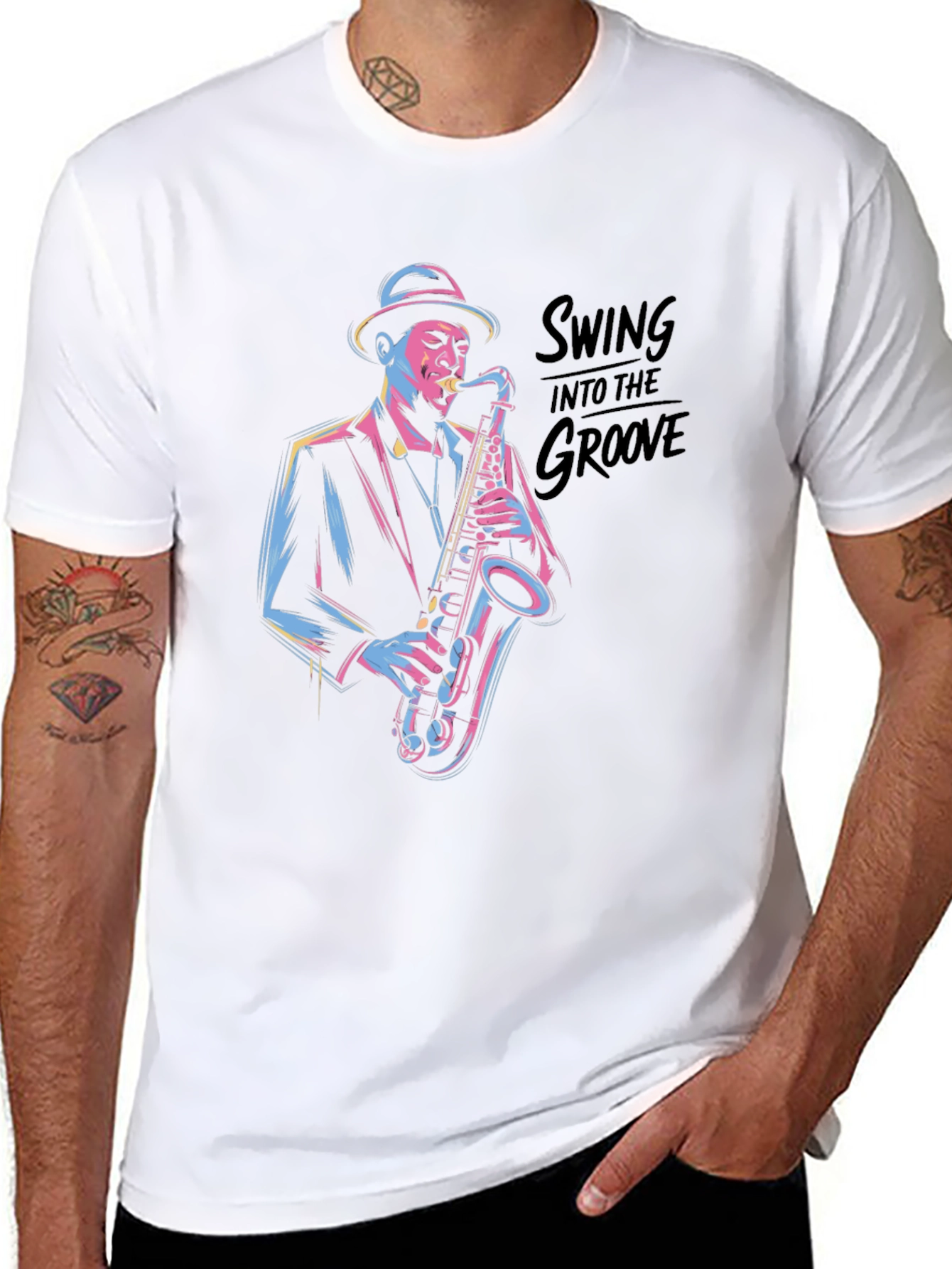 Camiseta Negra Jazzista con Estilo