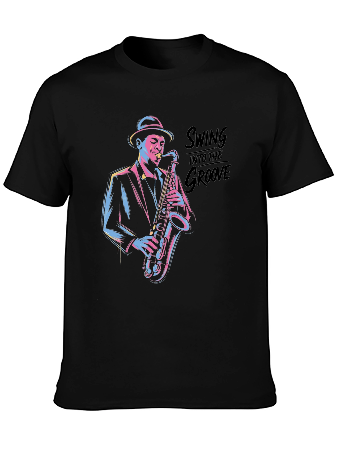 Camiseta Negra Jazzista con Estilo