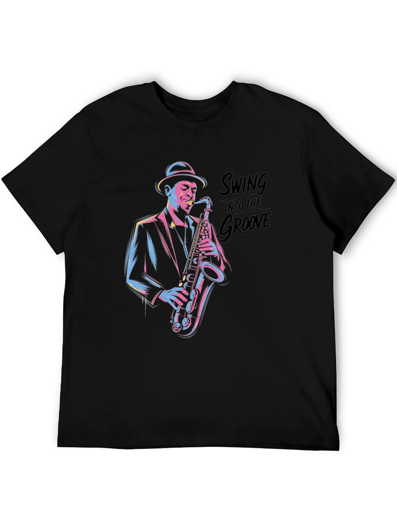 Camiseta Negra Jazzista con Estilo