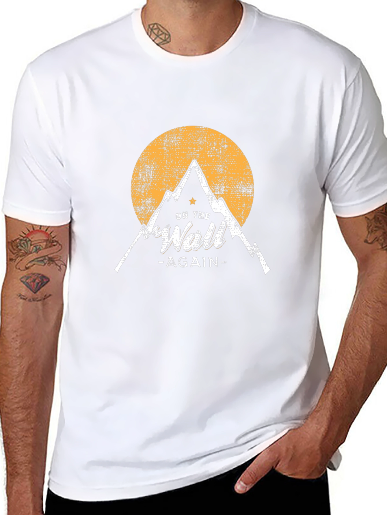 Camiseta Negra On the Wall Again Montaña