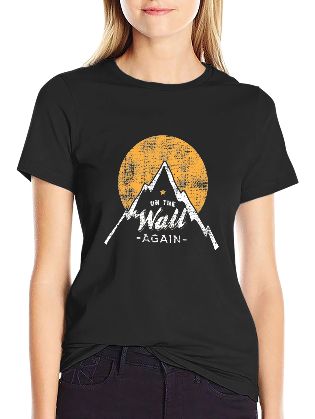 Camiseta Negra On the Wall Again Montaña