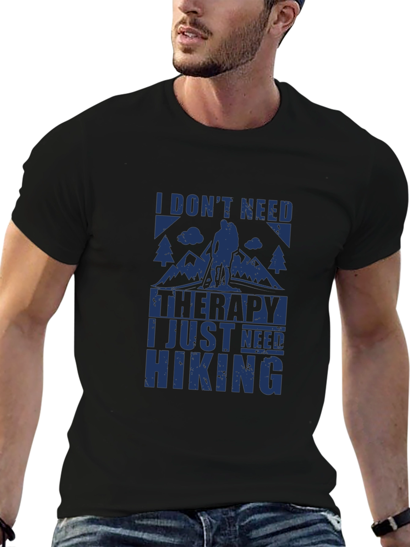 Camiseta Negra I Need Hiking para Aventura