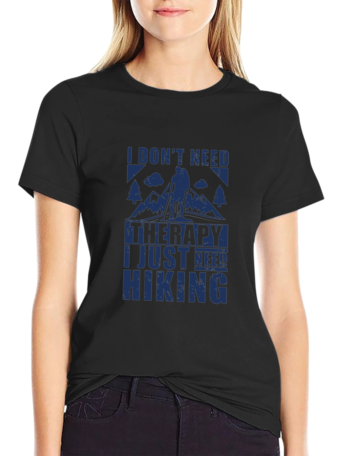 Camiseta Negra I Need Hiking para Aventura