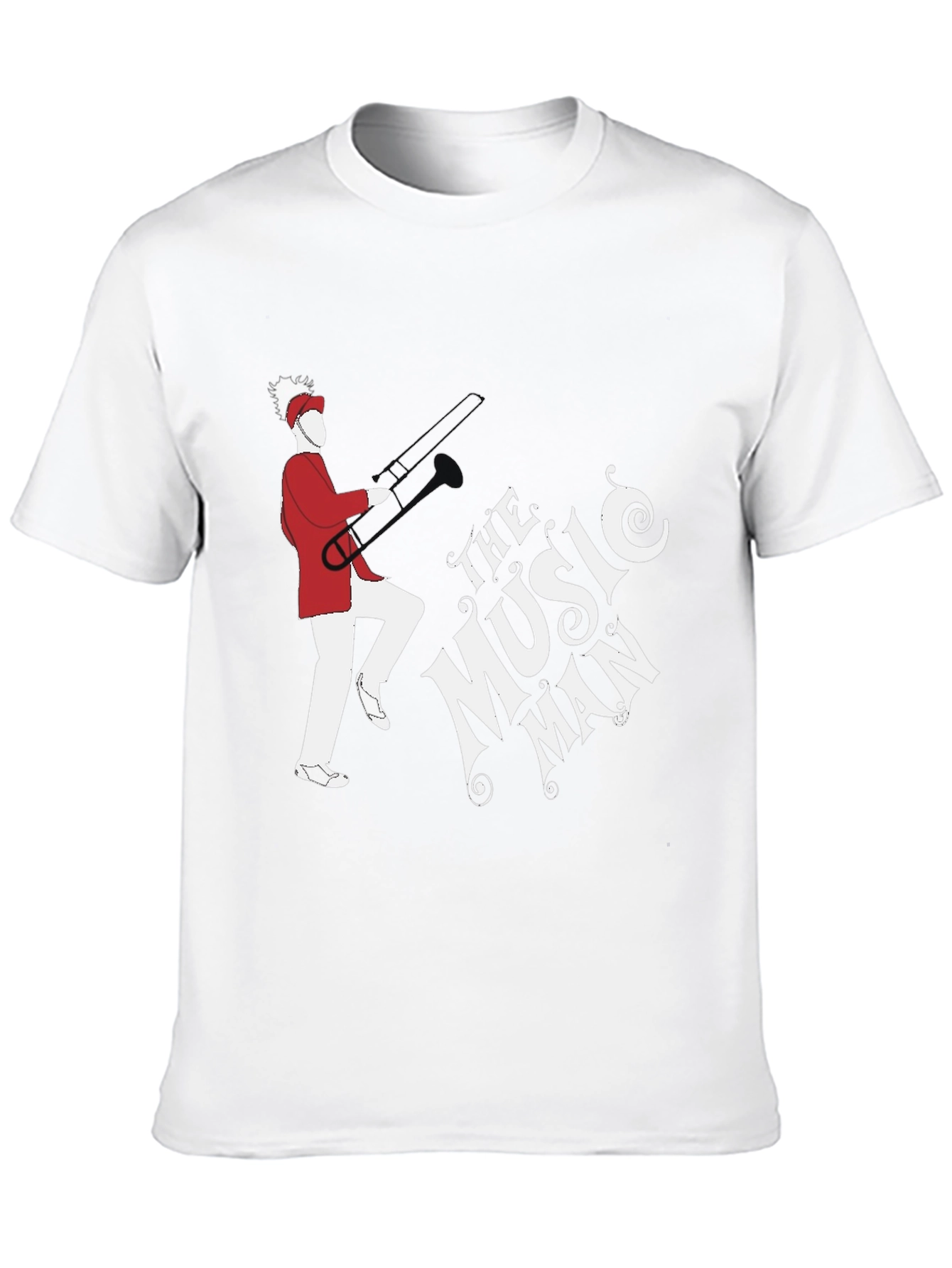Camiseta Negra The Music Man con Diseño Gráfico Único
