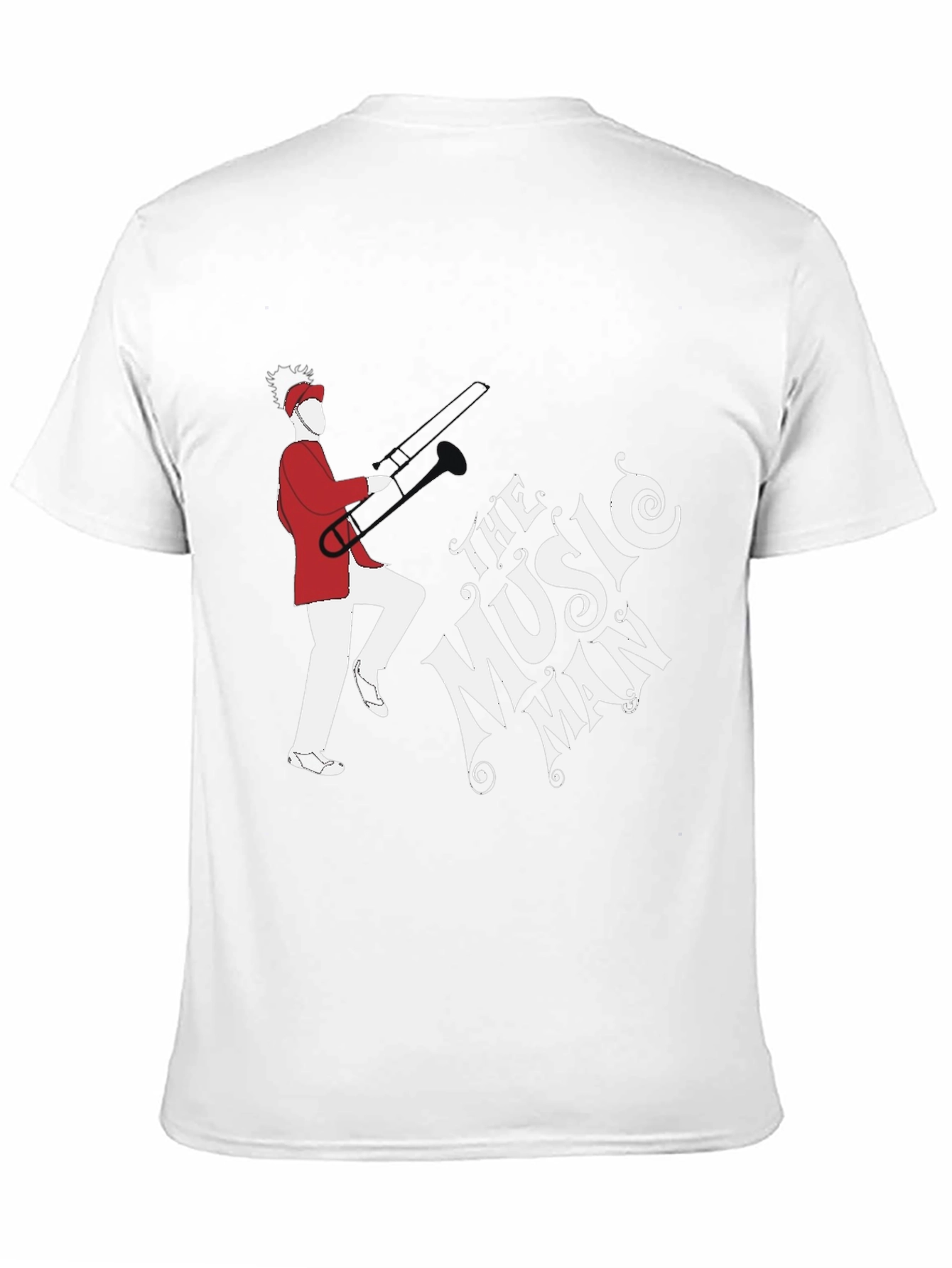 Camiseta Negra The Music Man con Diseño Gráfico Único