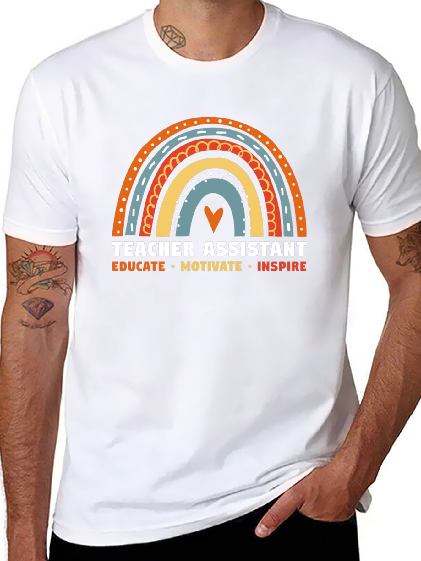 Camiseta Asistente de Profesor Arcoíris