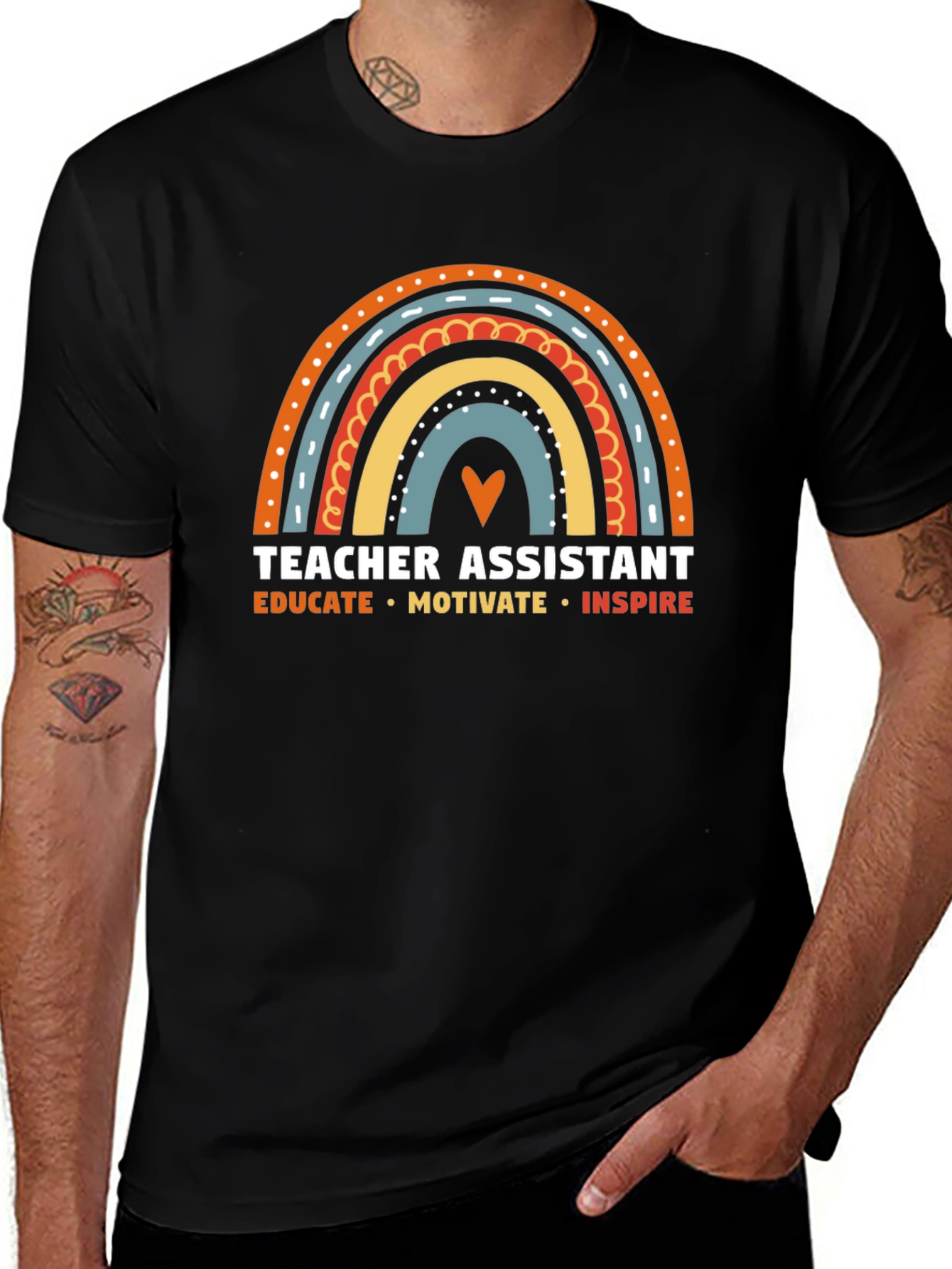 Camiseta Asistente de Profesor Arcoíris