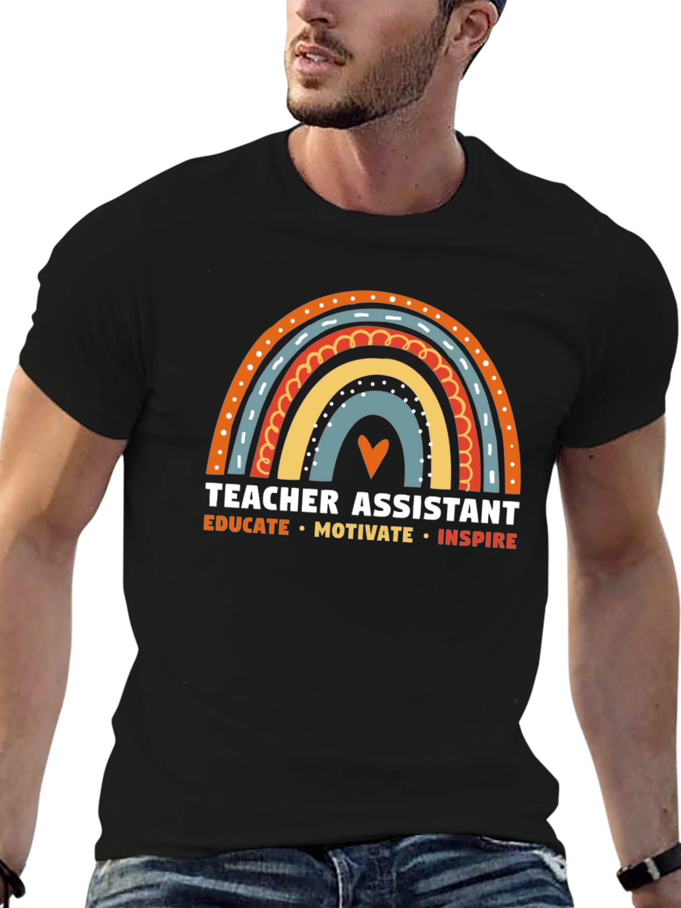 Camiseta Asistente de Profesor Arcoíris