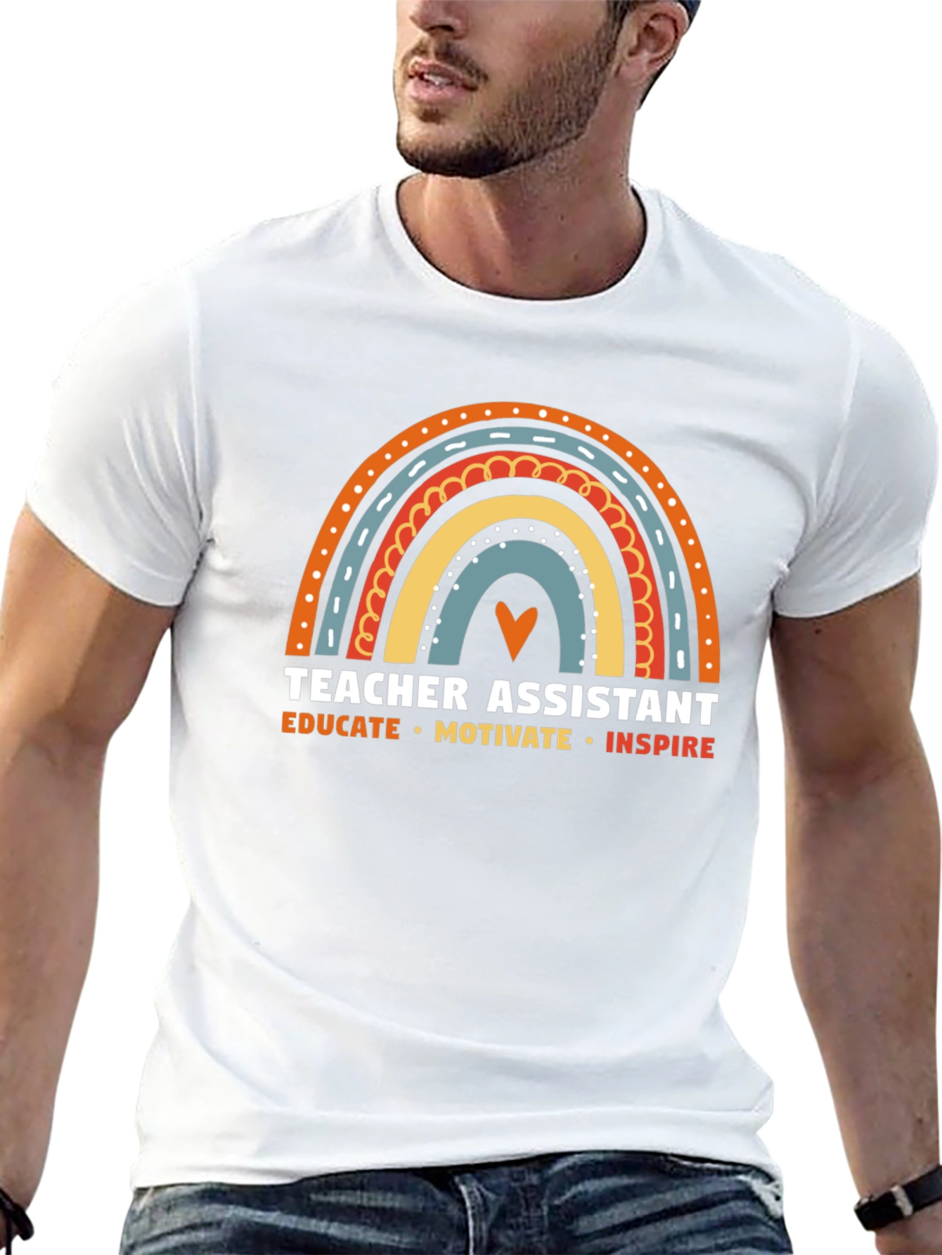 Camiseta Asistente de Profesor Arcoíris