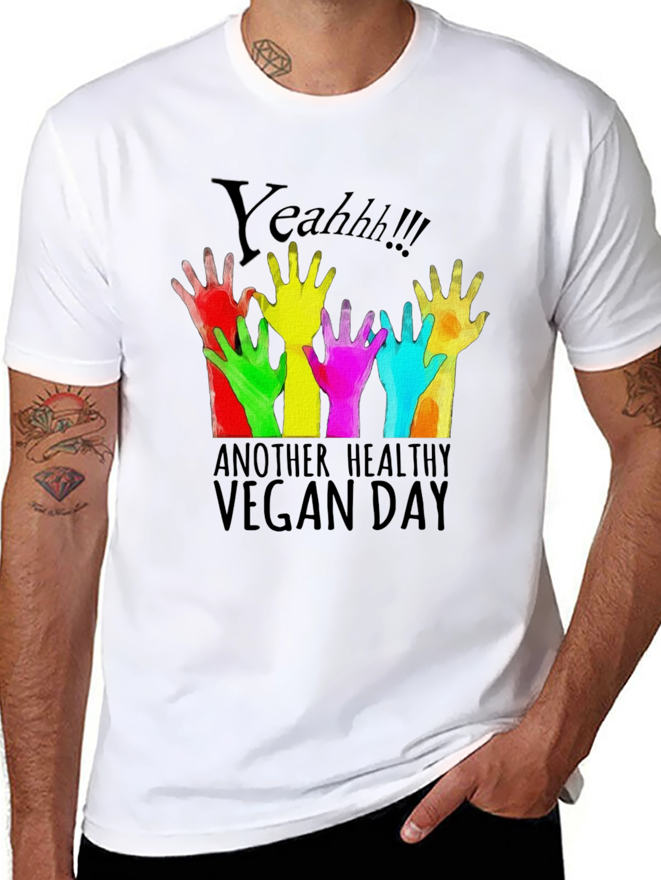 Camiseta Negra Vegana Yeahh!!!