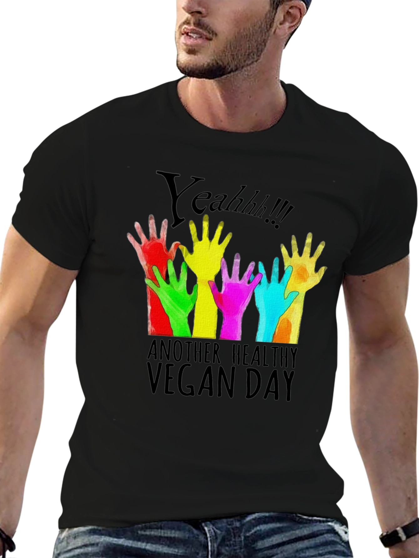 Camiseta Negra Vegana Yeahh!!!
