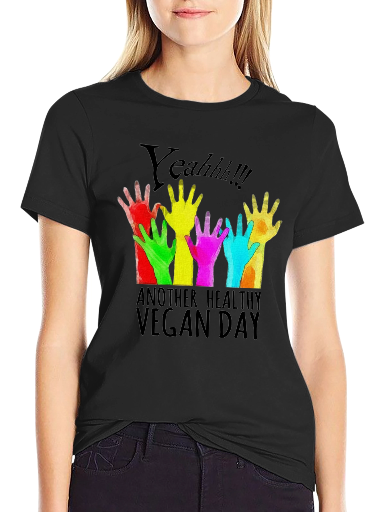 Camiseta Negra Vegana Yeahh!!!