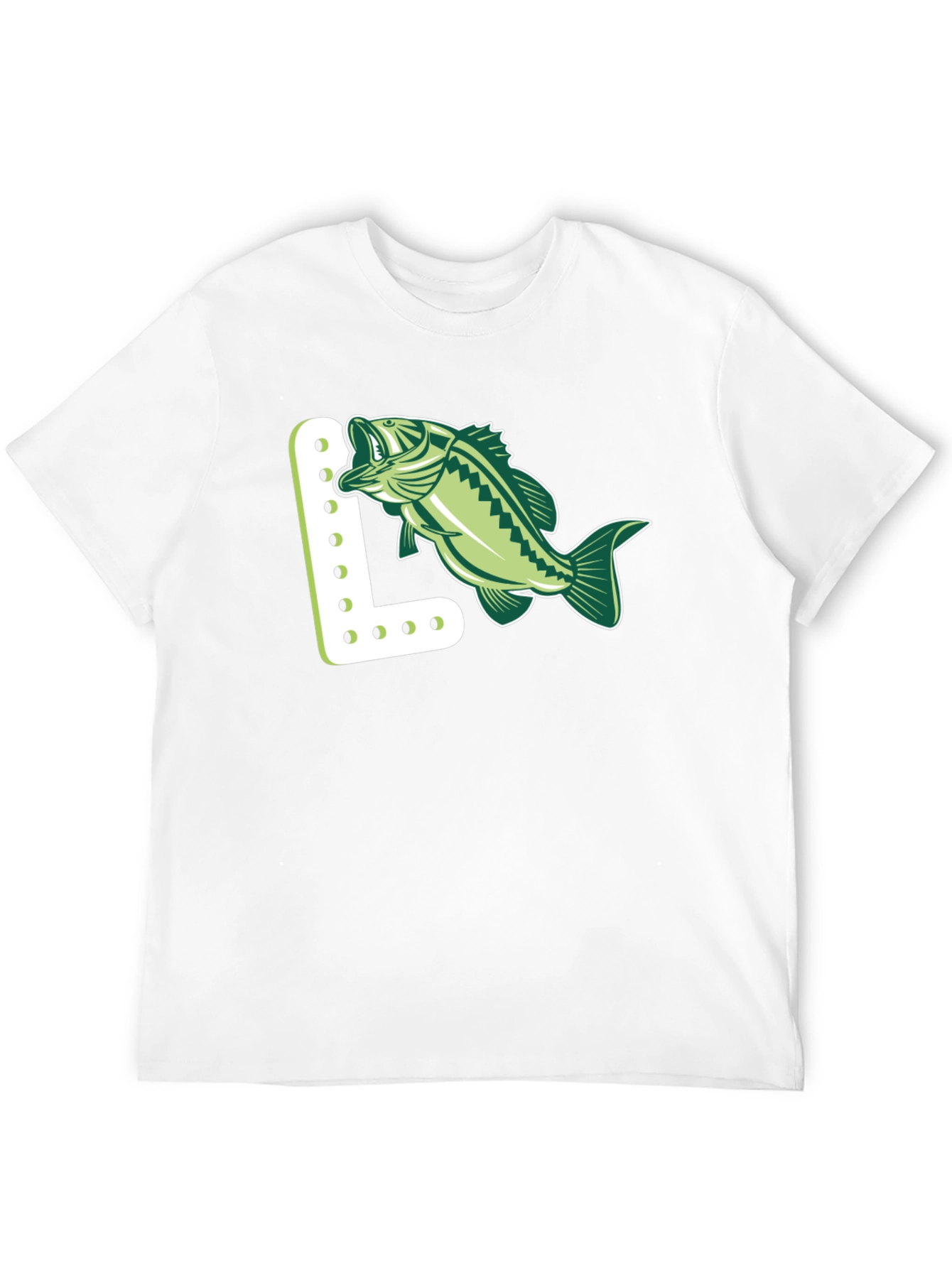 Camiseta Negra con Diseño de Pez y Letra L