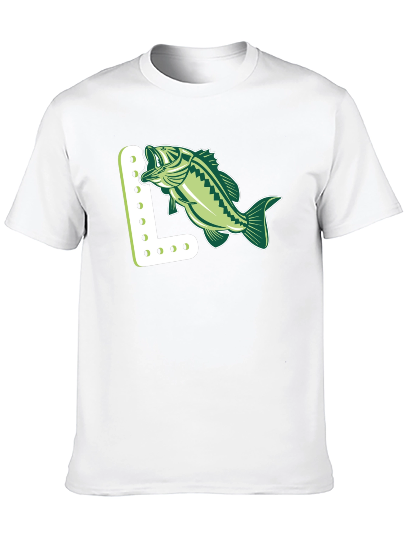Camiseta Negra con Diseño de Pez y Letra L