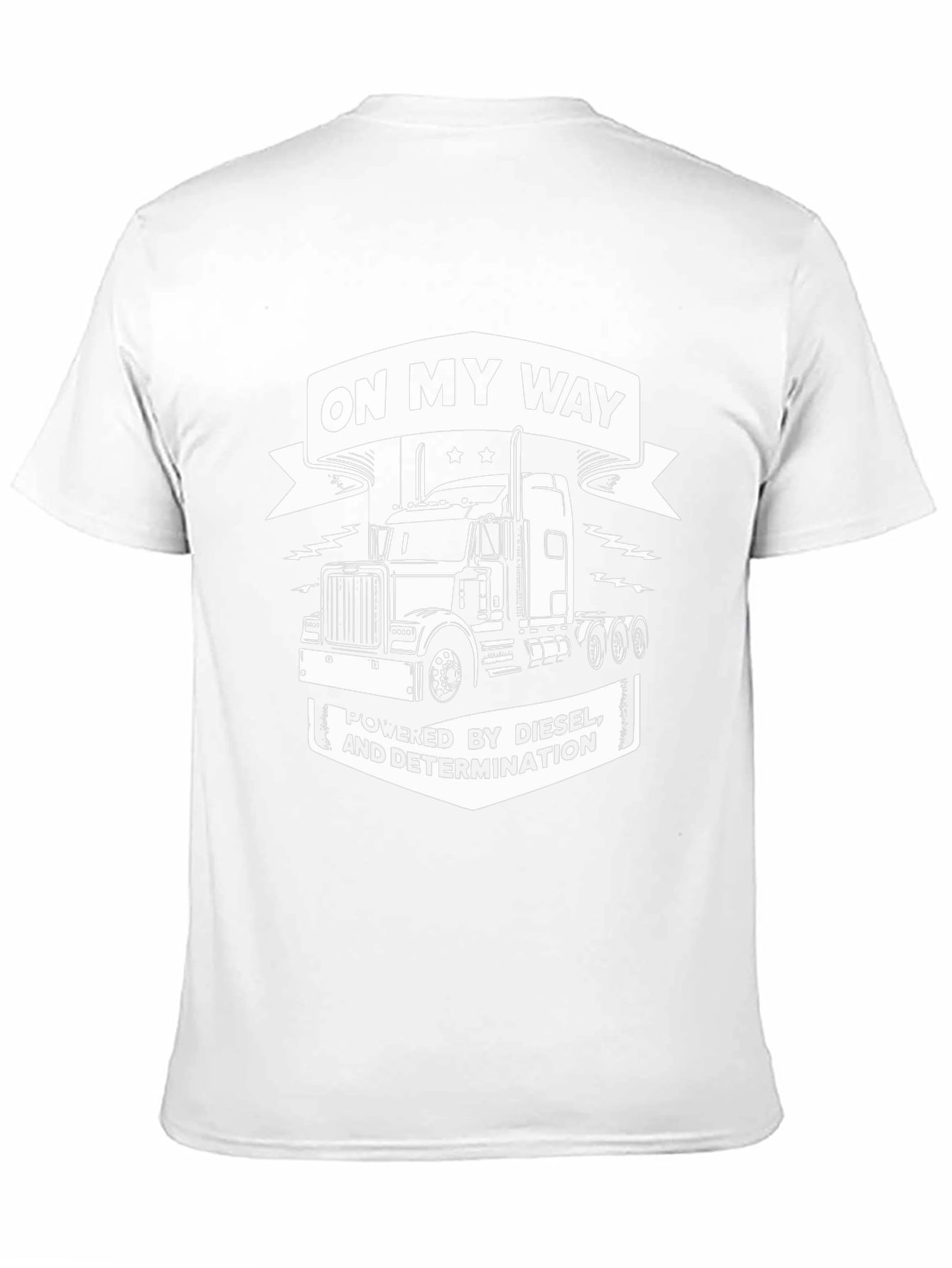 Camiseta Negra con Diseño de Camión y Frase Motivacional