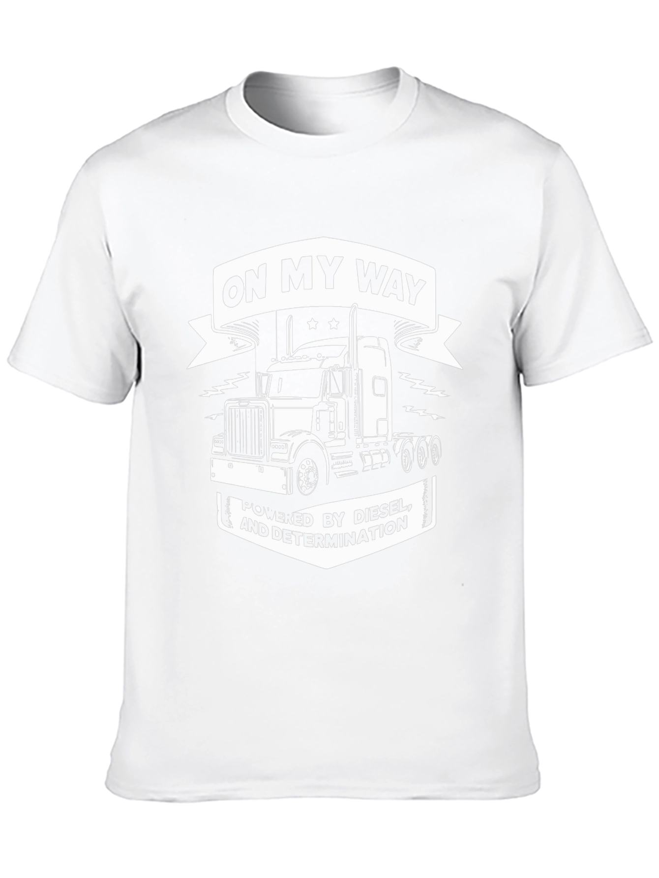 Camiseta Negra con Diseño de Camión y Frase Motivacional