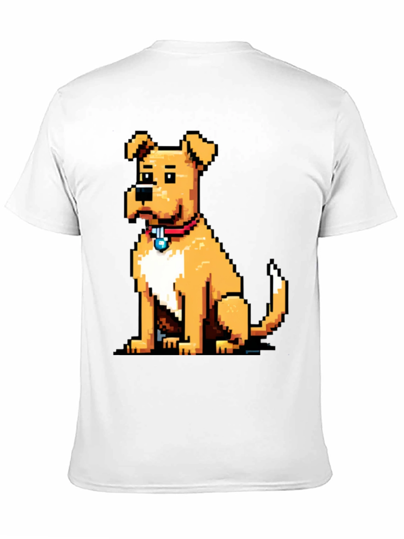 Camiseta Negra con Diseño de Perro Pixelado