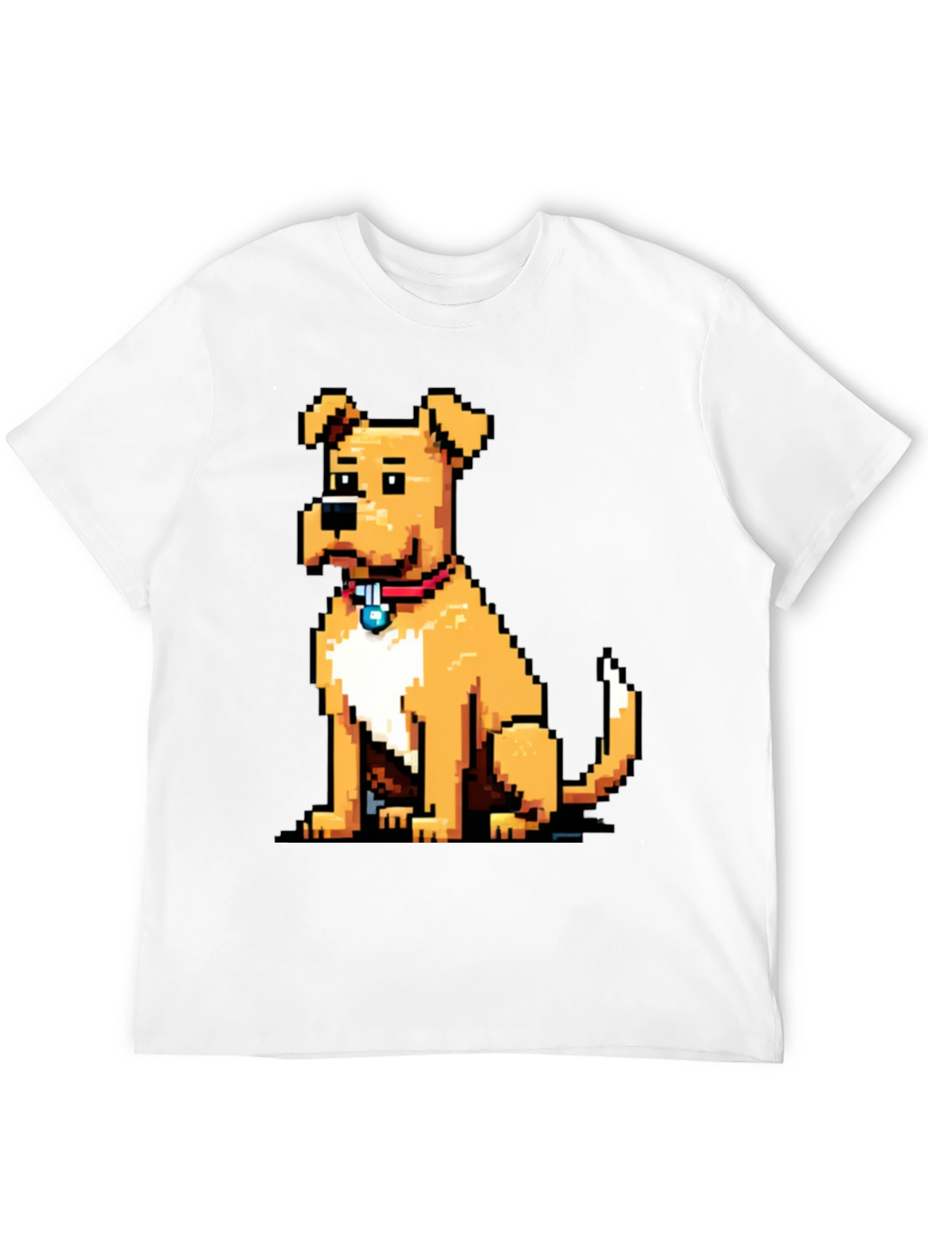 Camiseta Negra con Diseño de Perro Pixelado