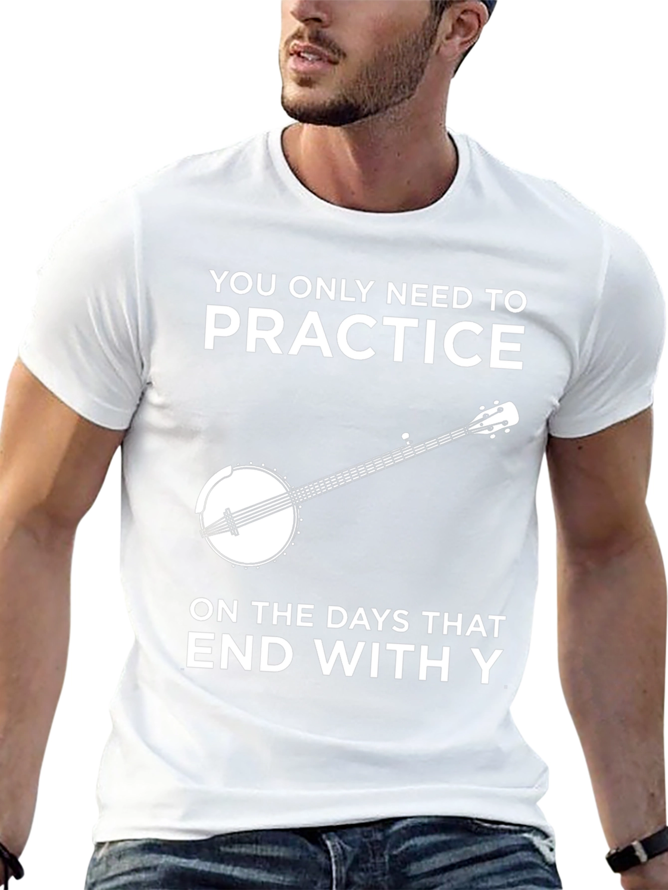 Camiseta Negra con Diseño de Banjo y Frase Divertida