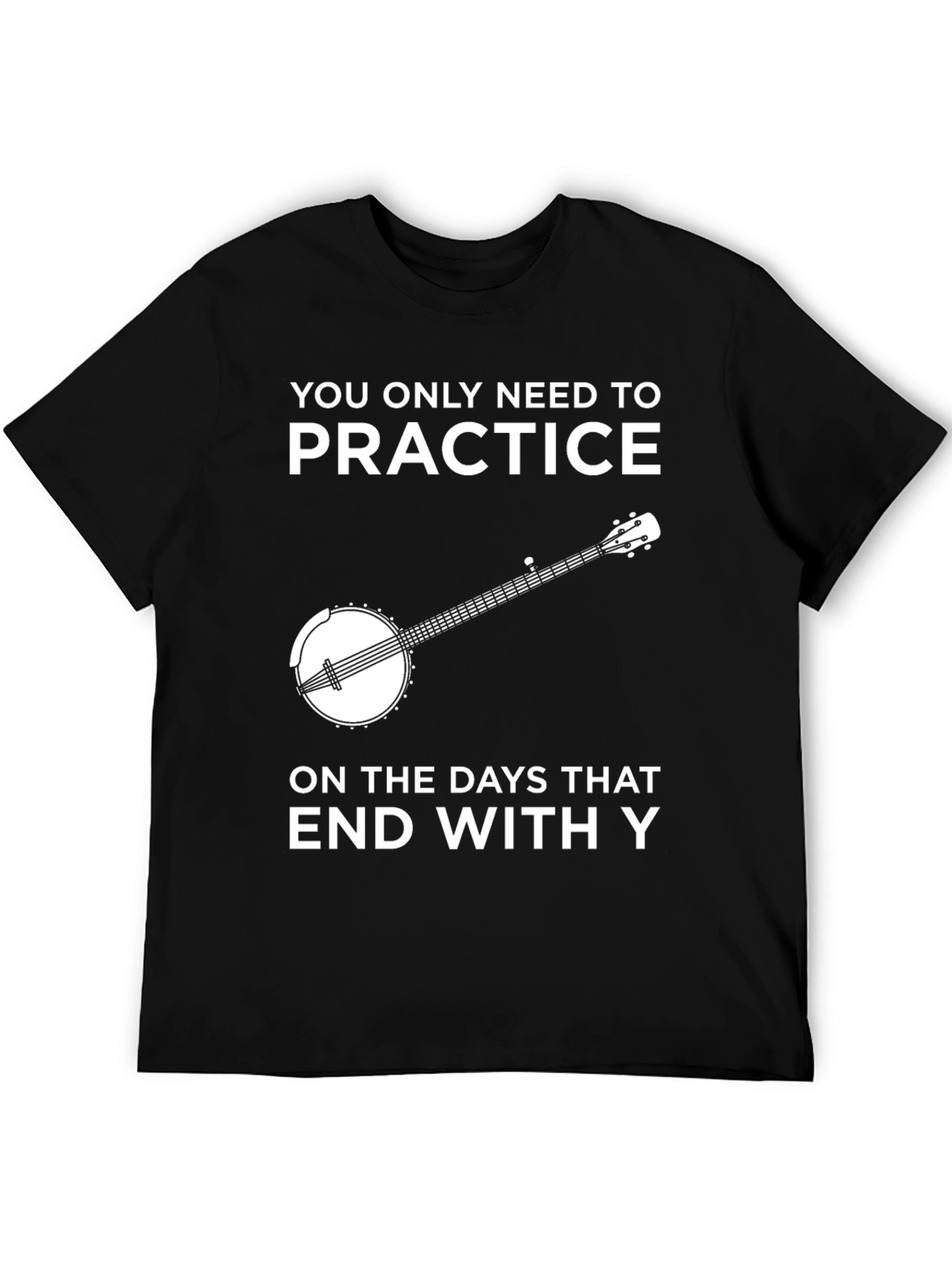 Camiseta Negra con Diseño de Banjo y Frase Divertida