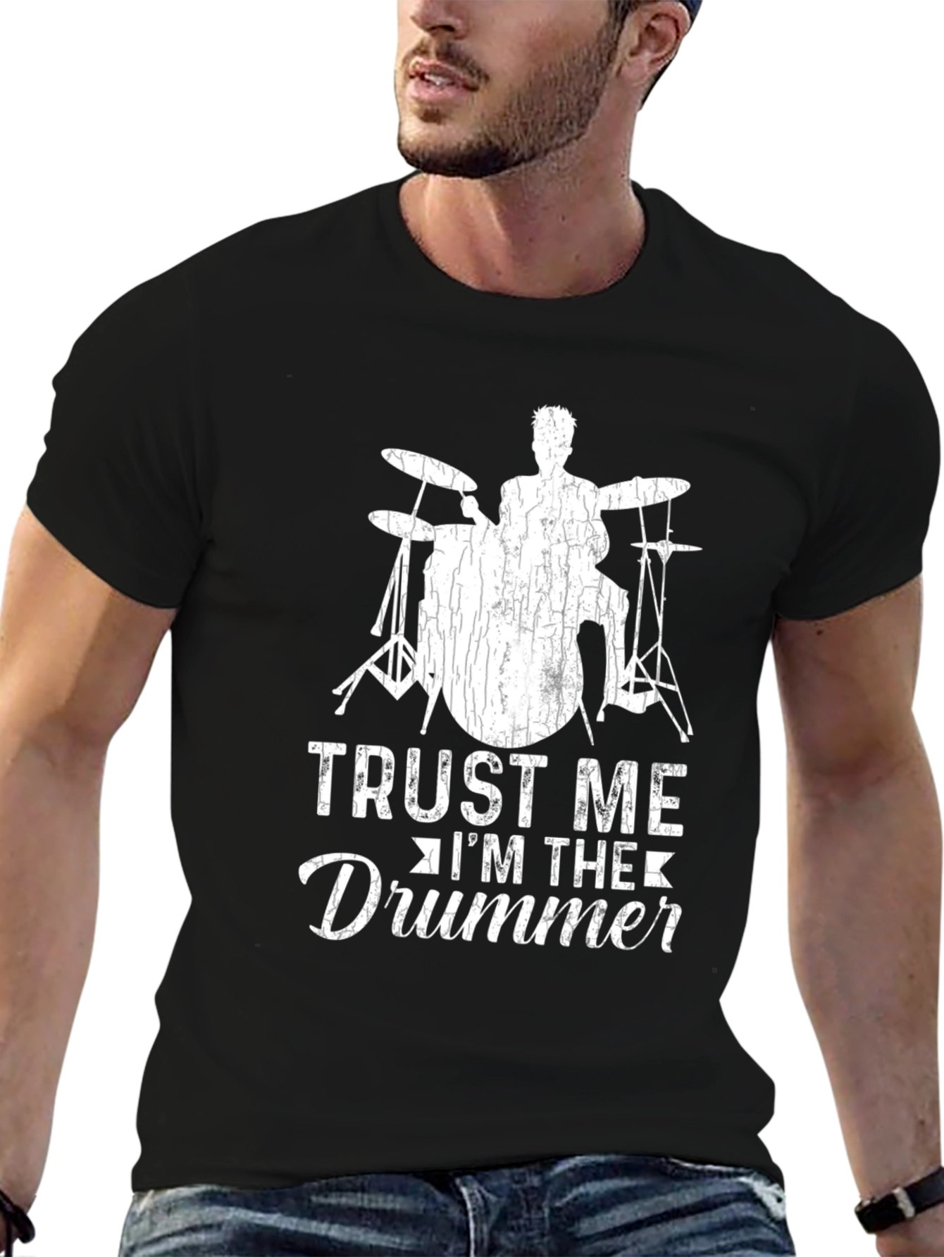 Camiseta Negra Trust Me Im The Drummer