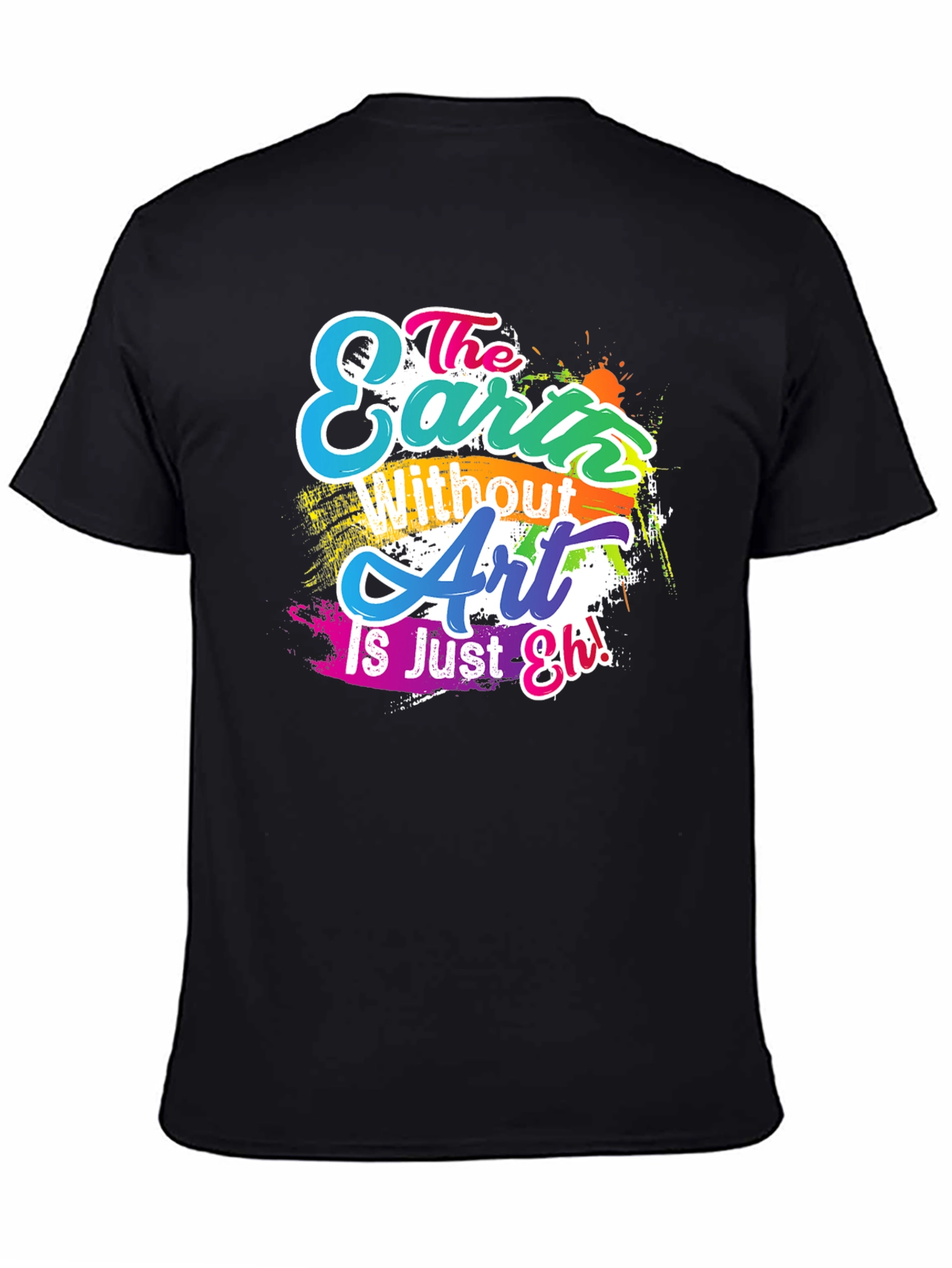 Camiseta Negra con Diseño Artístico Inspirador