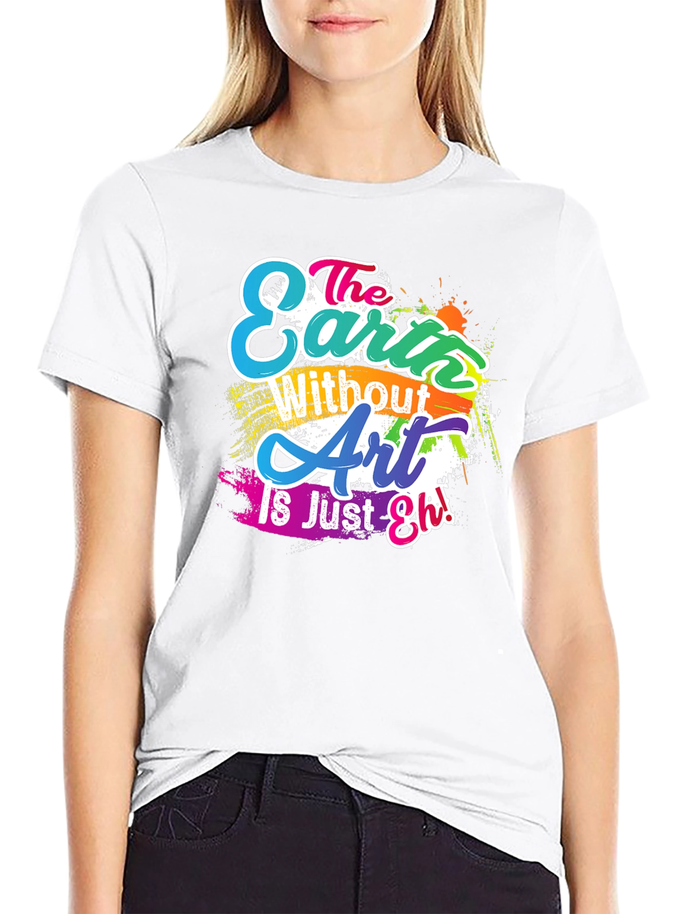Camiseta Negra con Diseño Artístico Inspirador