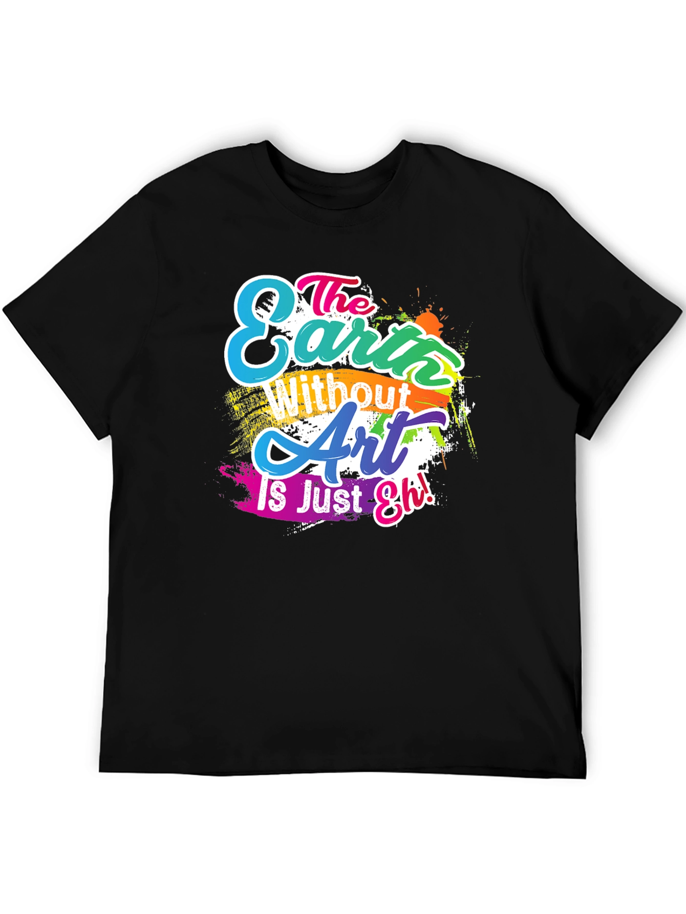 Camiseta Negra con Diseño Artístico Inspirador