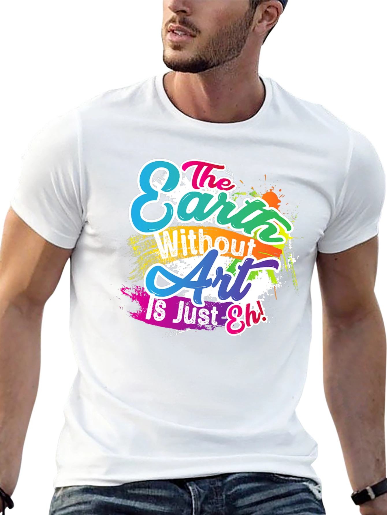 Camiseta Negra con Diseño Artístico Inspirador
