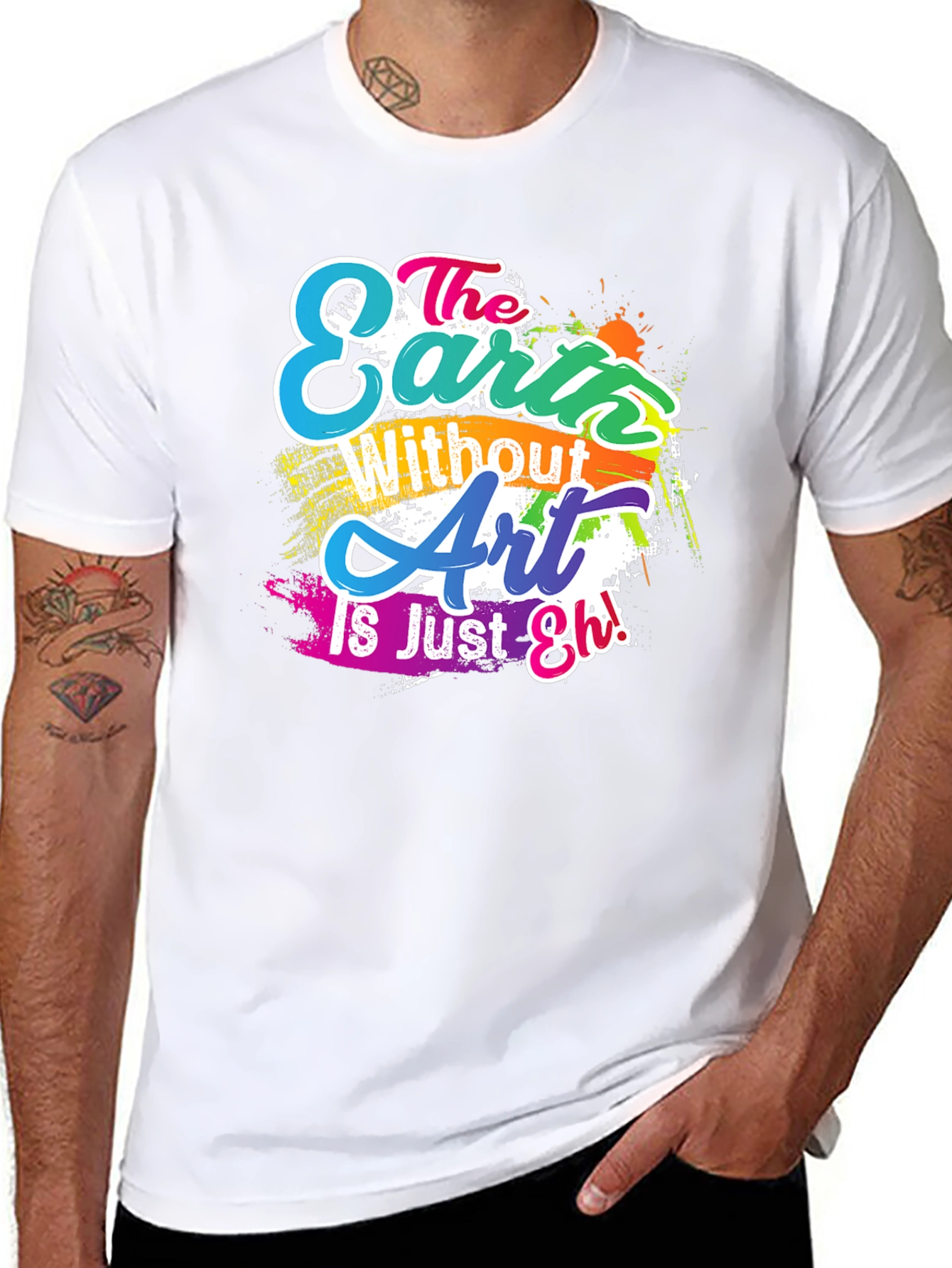 Camiseta Negra con Diseño Artístico Inspirador