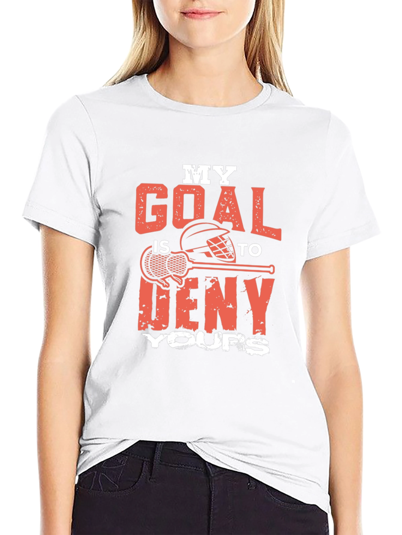 Camiseta Negra Lacrosse Mi Meta es Detenerte