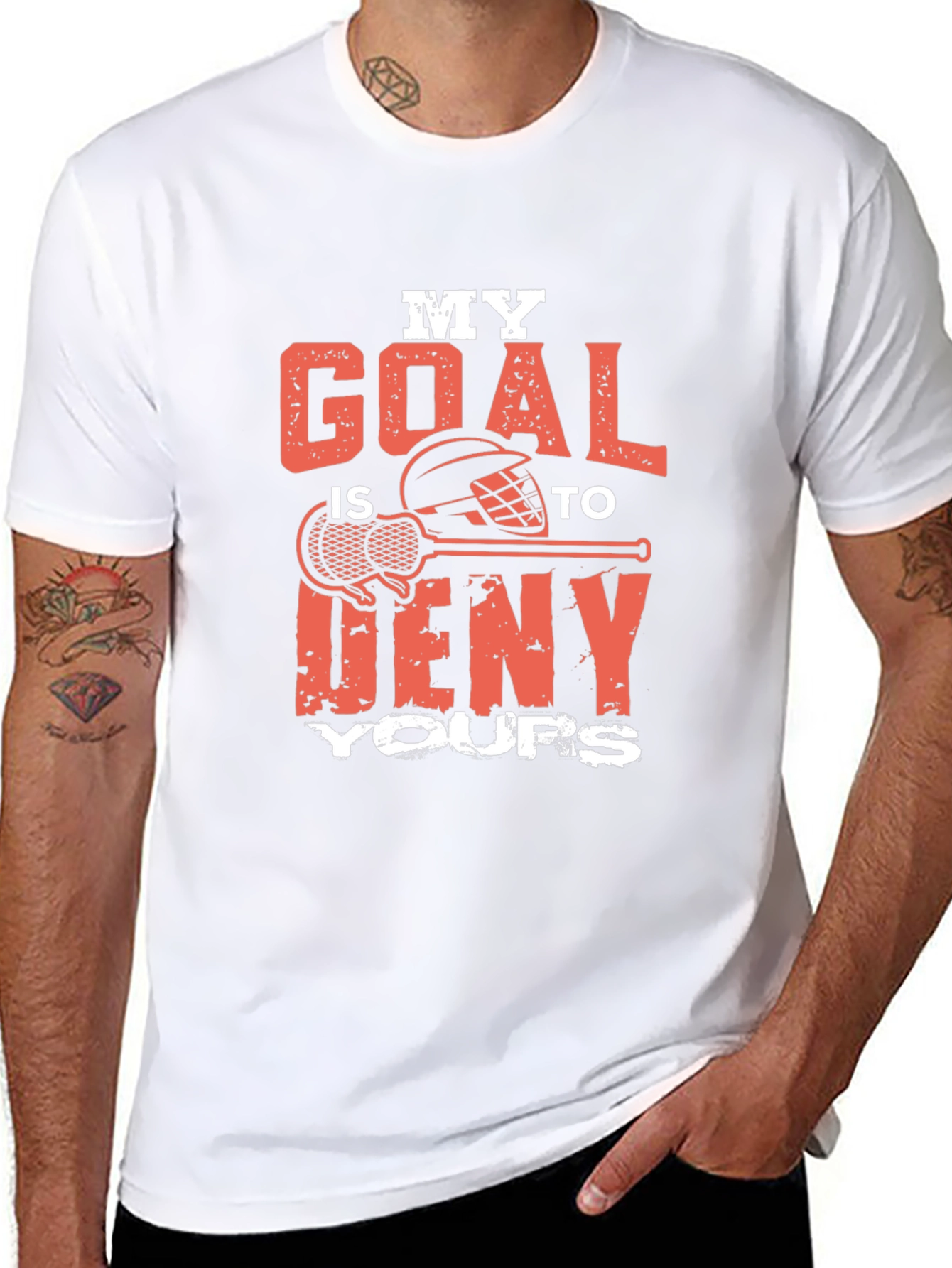Camiseta Negra Lacrosse Mi Meta es Detenerte