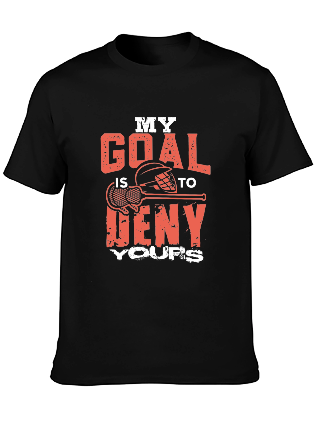Camiseta Negra Lacrosse Mi Meta es Detenerte