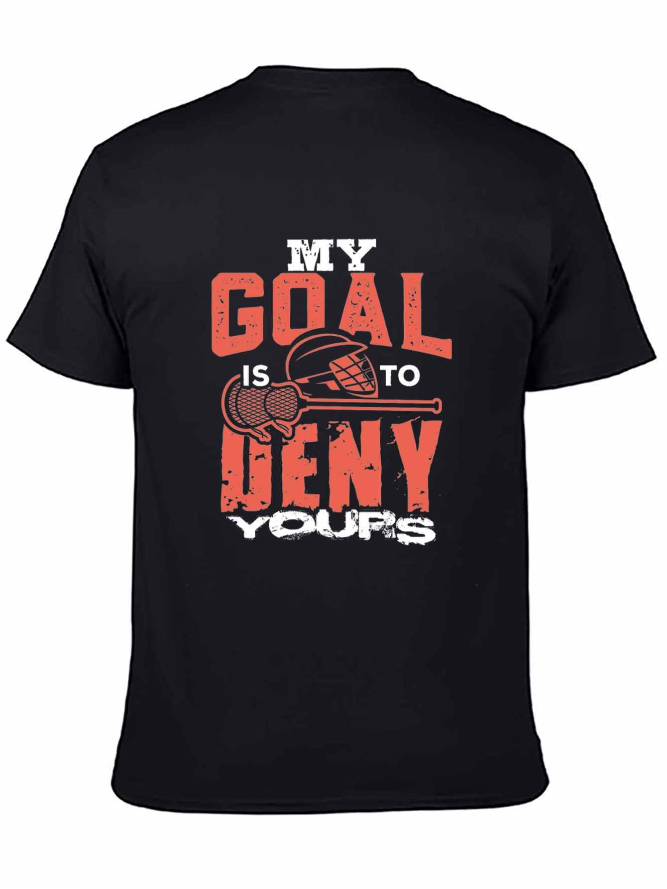 Camiseta Negra Lacrosse Mi Meta es Detenerte