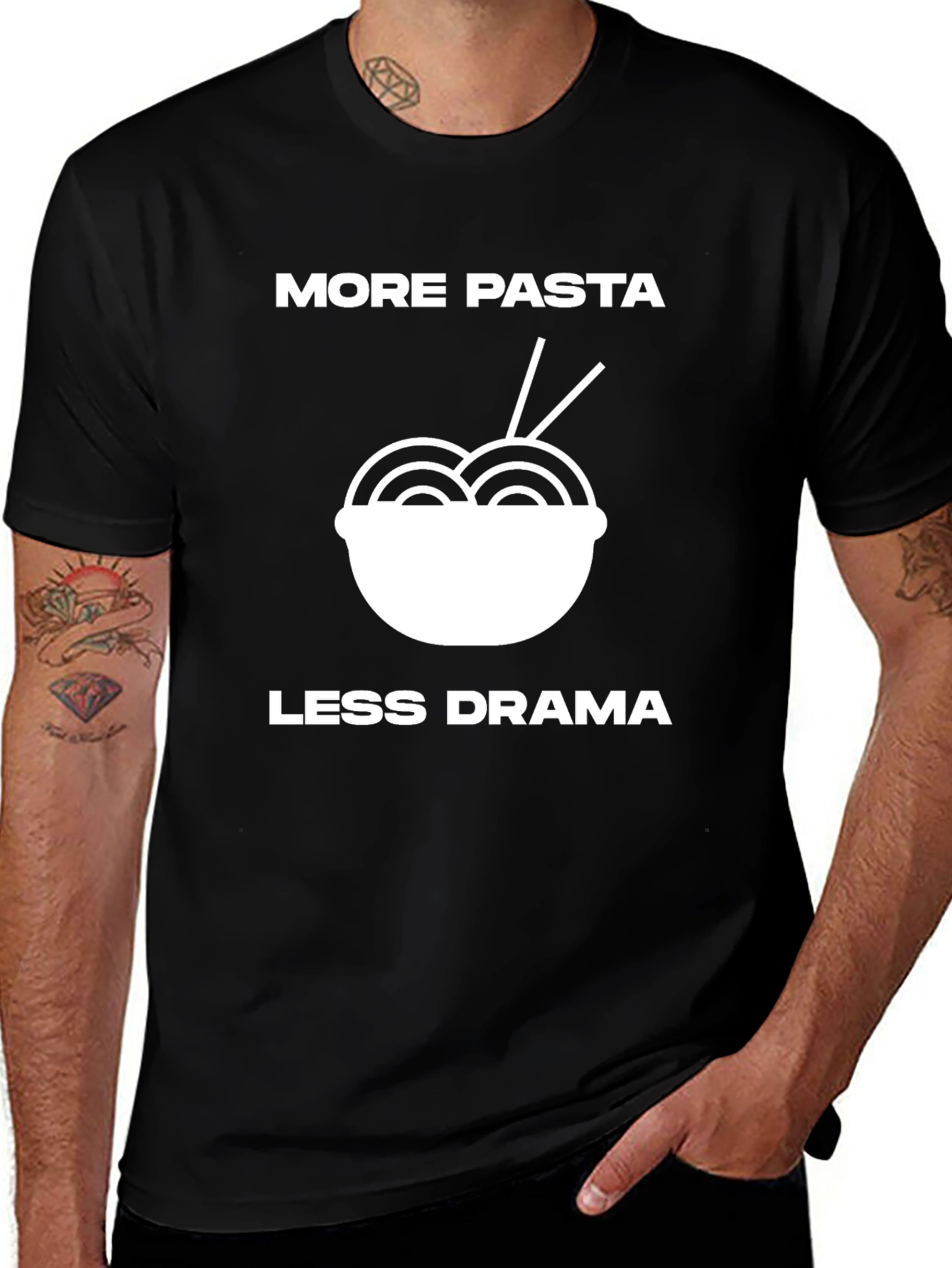 Camiseta Negra: Más Pasta Menos Drama