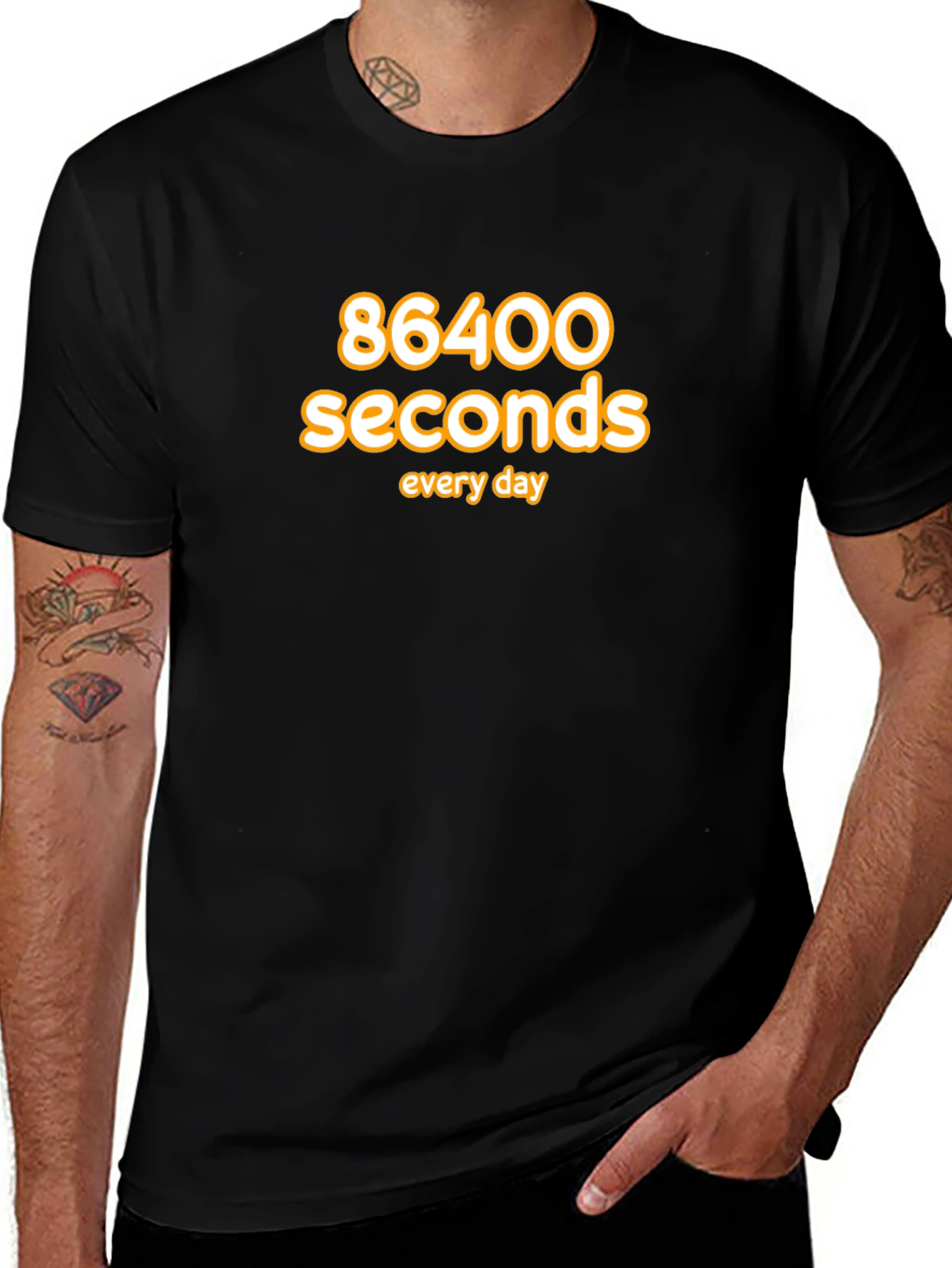 Camiseta Negra: 86400 Segundos al Día
