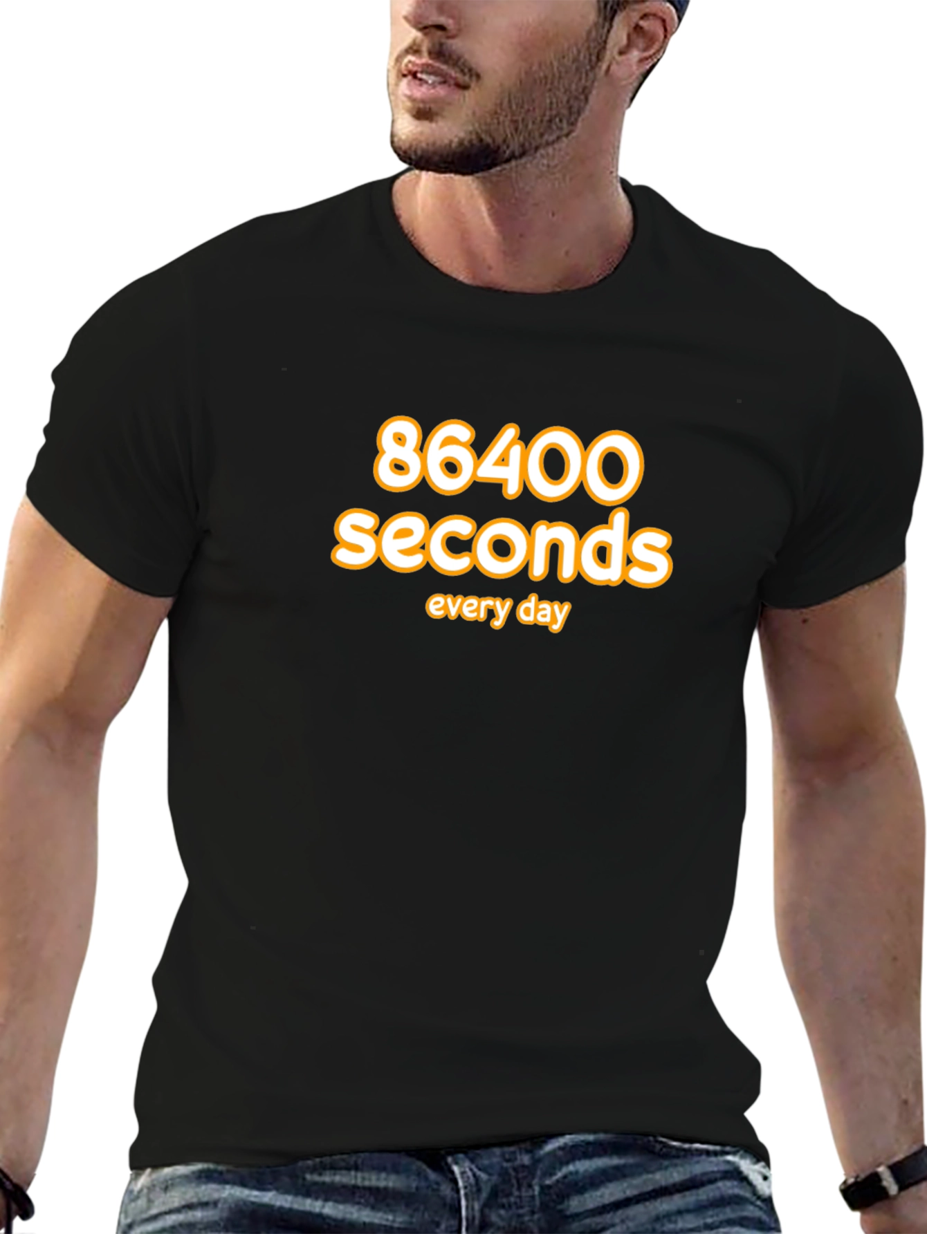 Camiseta Negra: 86400 Segundos al Día