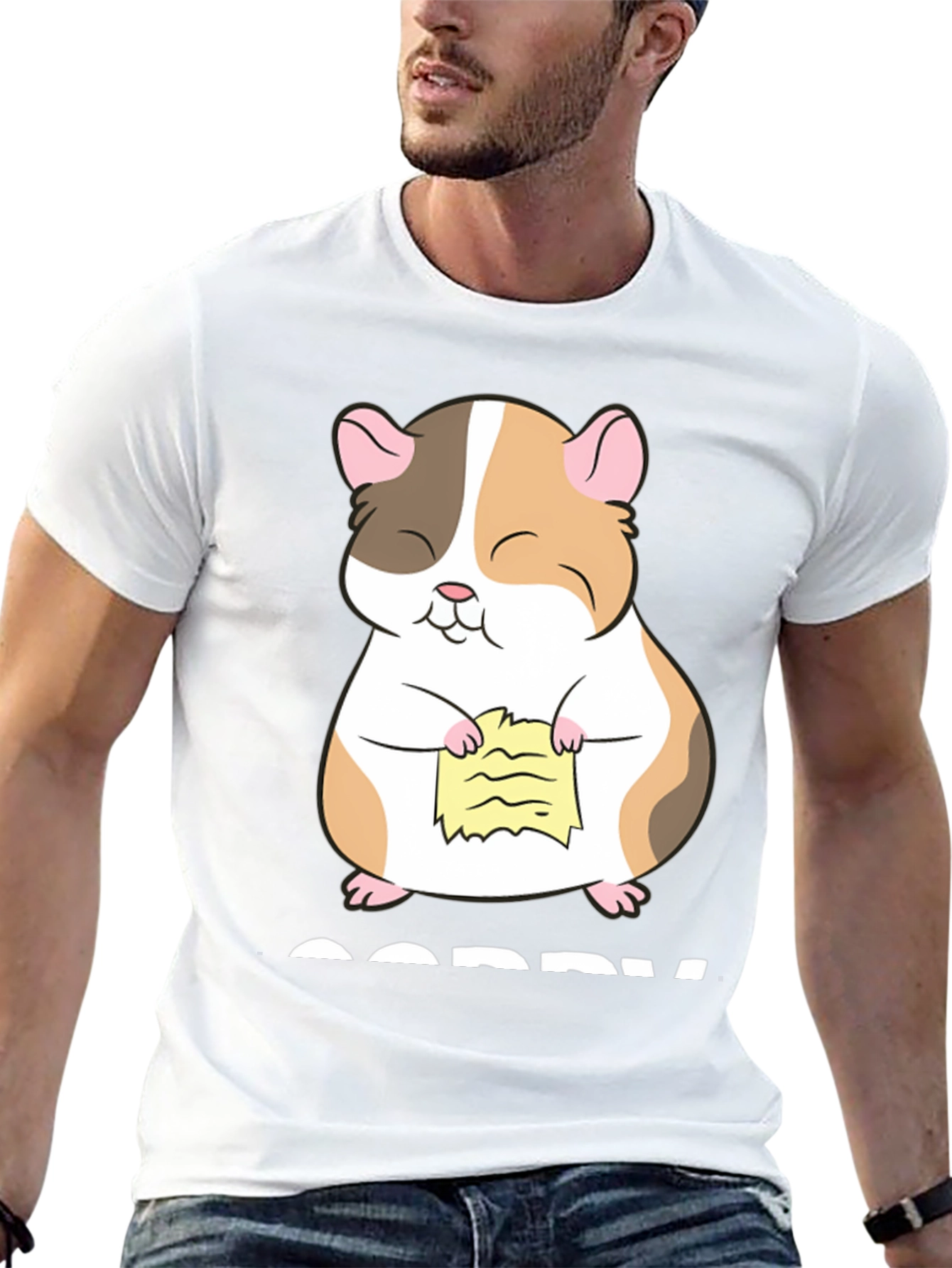 Camiseta Negra con Diseño de Hámster Arrepentido