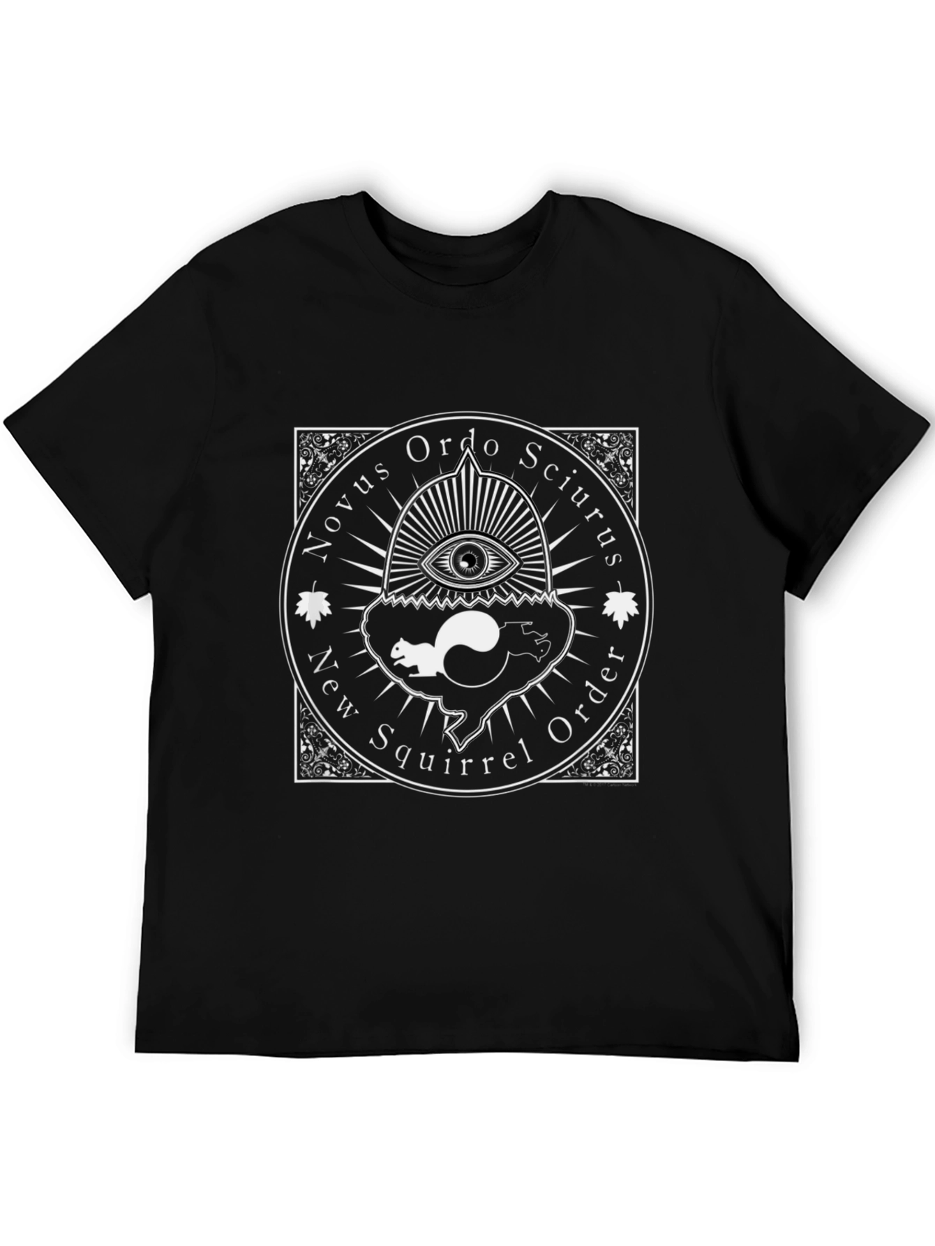 Camiseta Negra Novus Ordo Sciurus Algodón