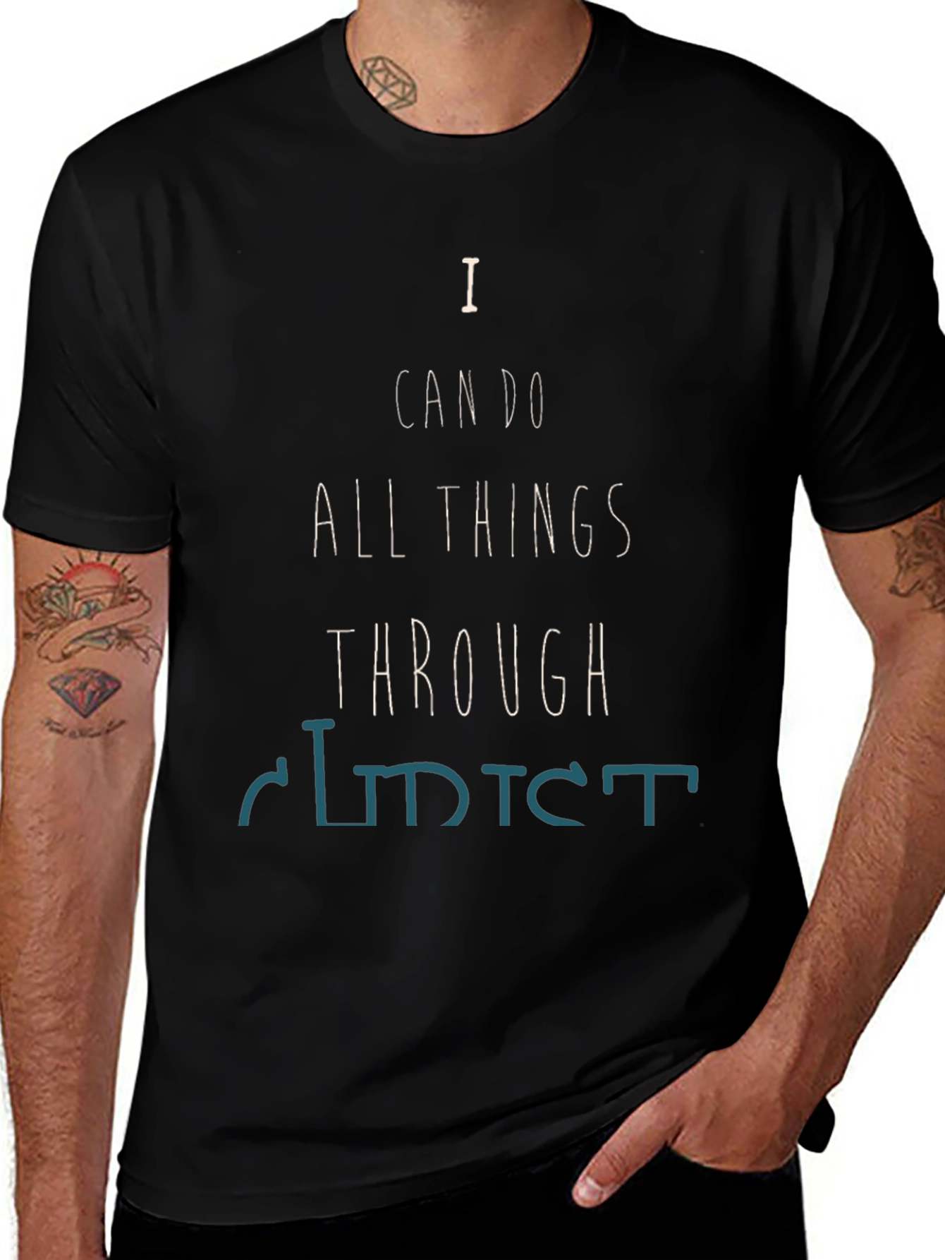 Camiseta Negra Motivacional: Todo Lo Puedo