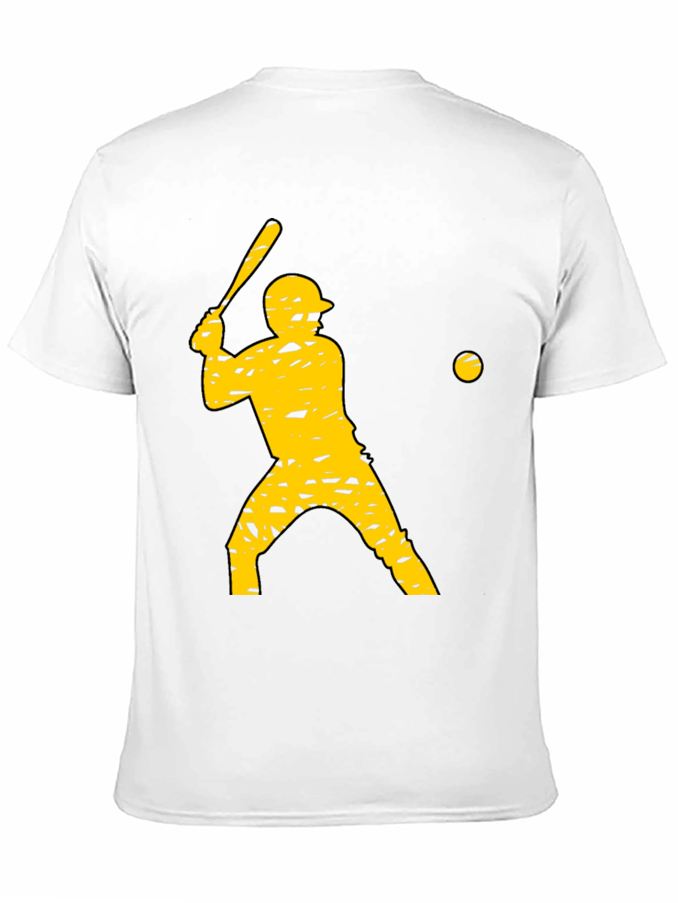 Camiseta Negra con Diseño de Béisbol Amarilla